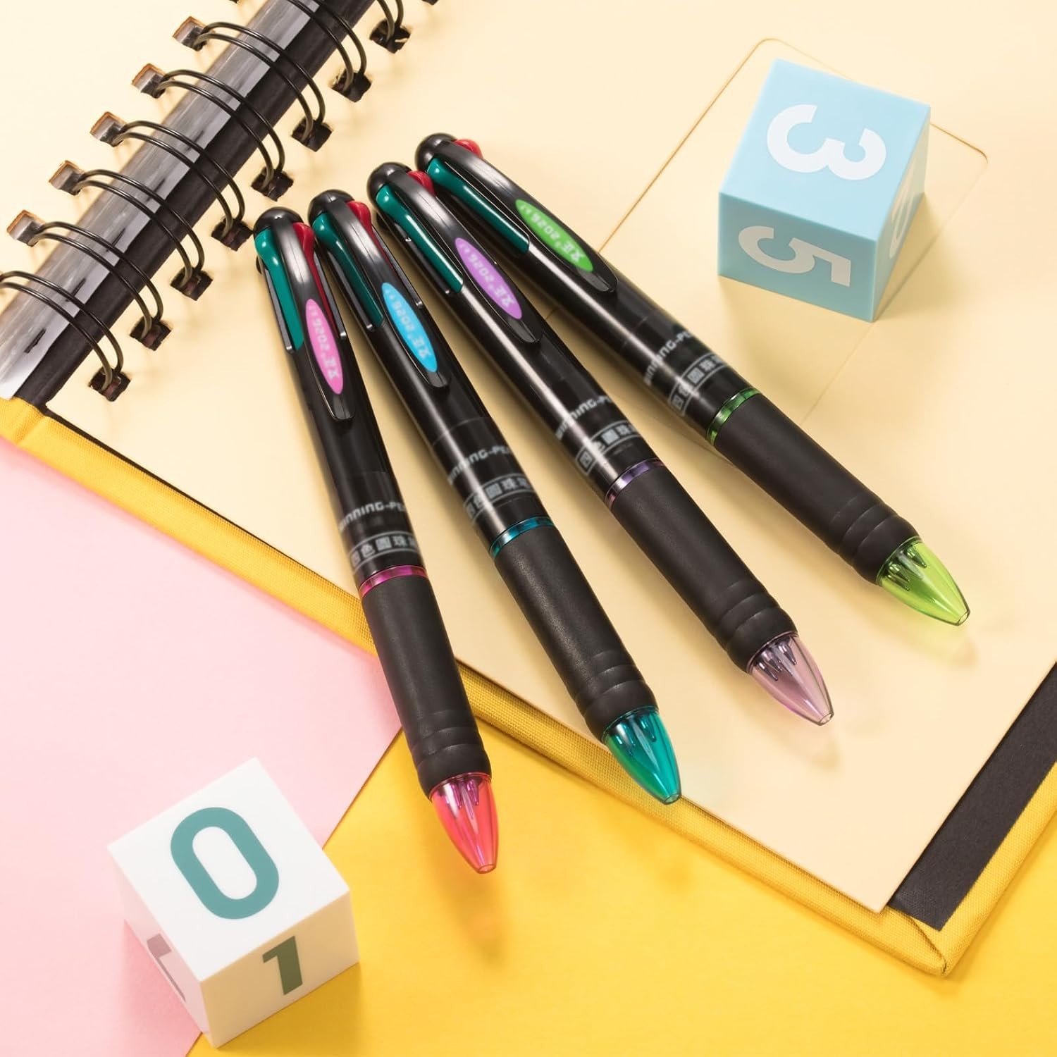 Pro 4-in-1 Ballpoint Pens: 192 Bulk Pack, 0.7mm Multicolor Gel Ink, Office Es…