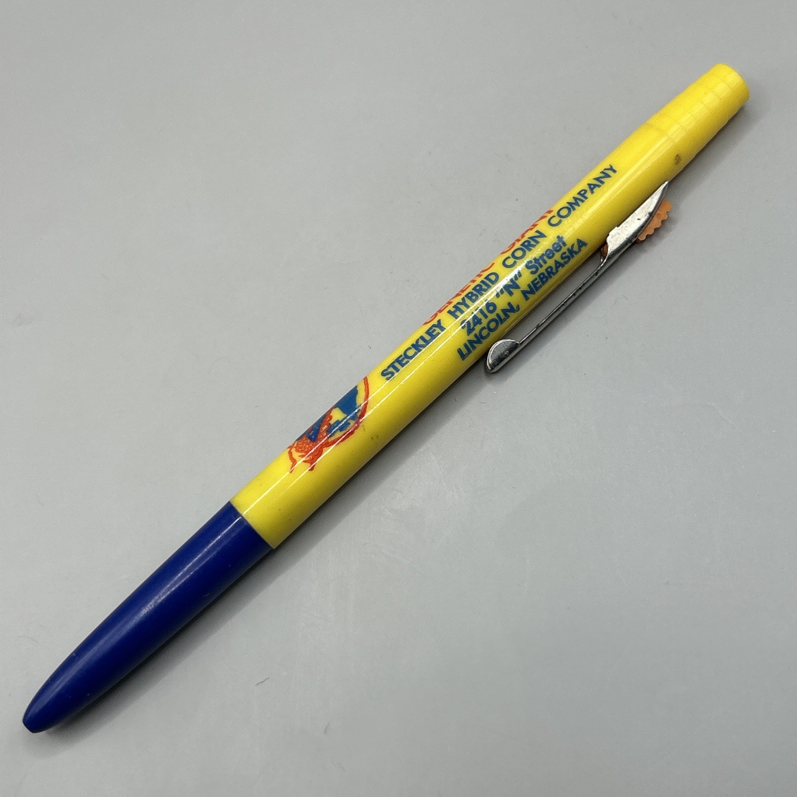 VTG Scripto Ballpoint Pen STECKLEY HYBRIDS Lincoln NE DeWitt IA GENETIC GIANT