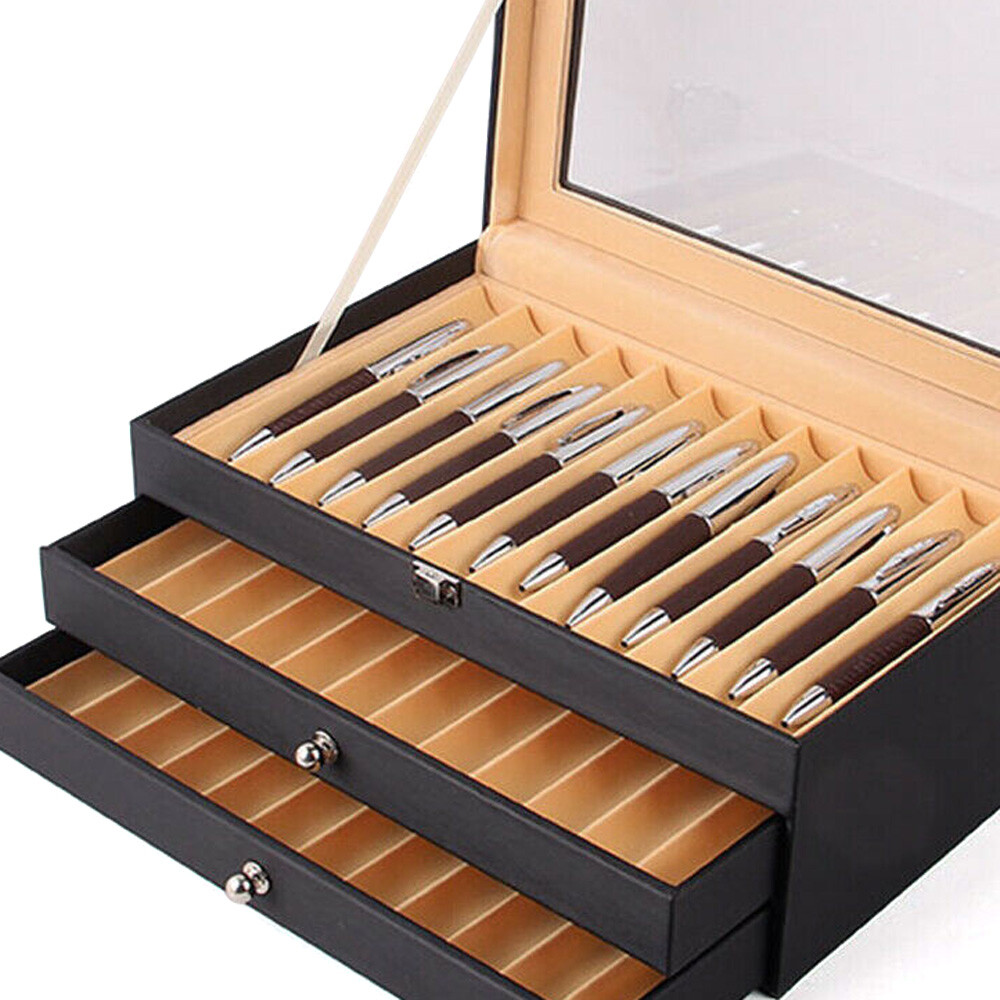 24/36 Slots Fountain Pen Display Box Pencil Storage Organizer Case Collection