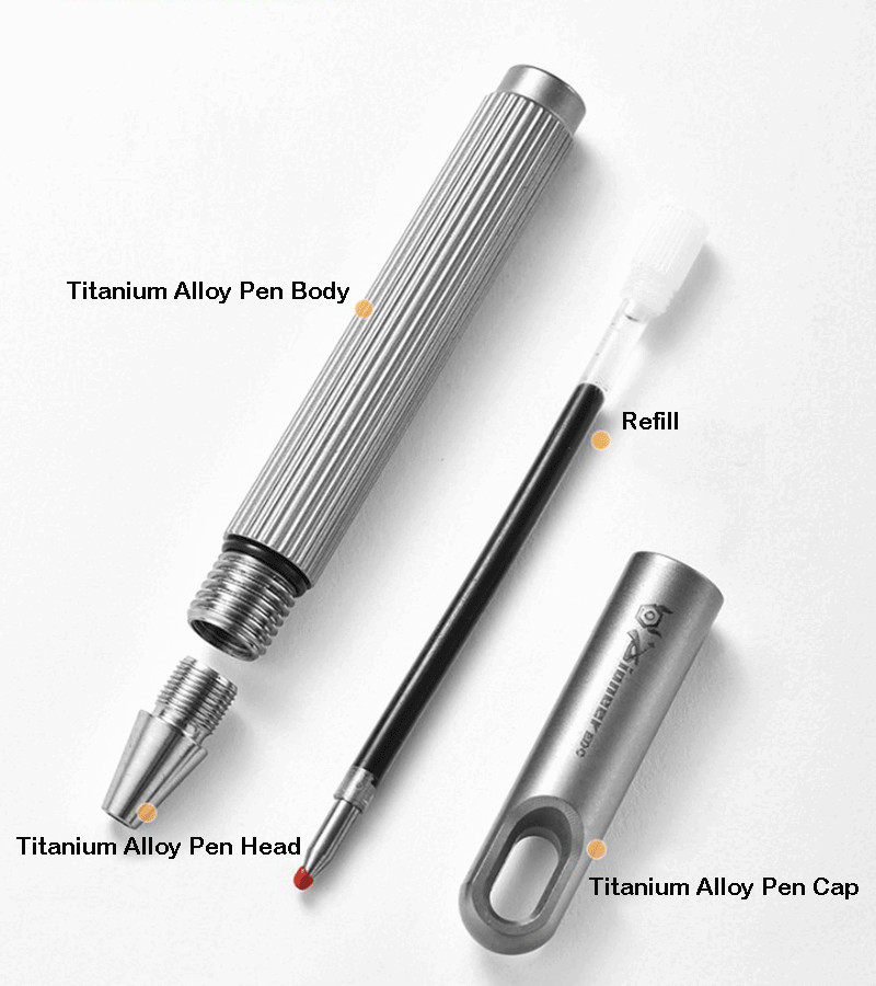 EDC Titanium Ballpoint Pen Signature Writing Pocket Pen Portable Keychain Pen