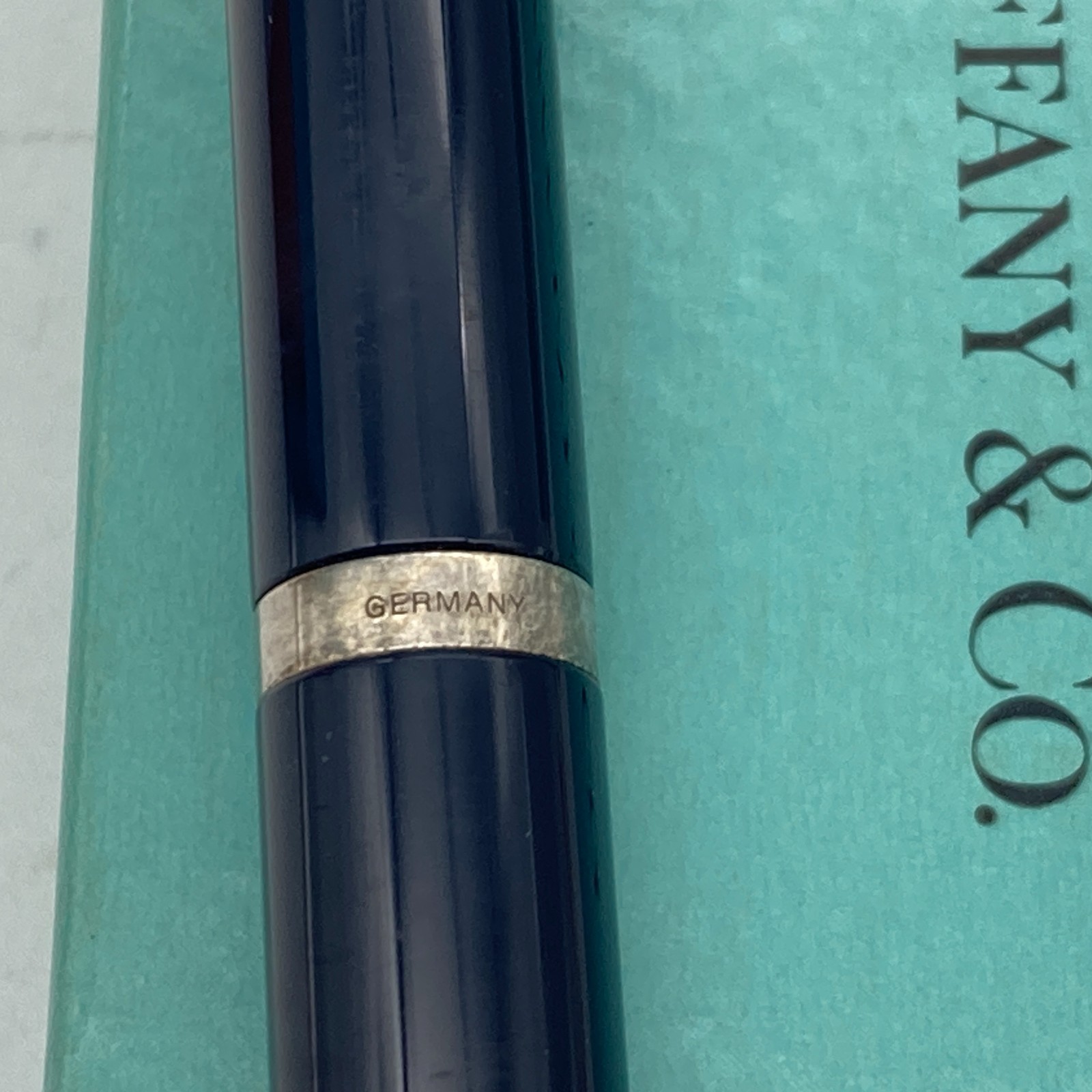 Tiffany & Co. Ballpoint Pen T Clip Navy Enamel Silver Black ink 31.4g