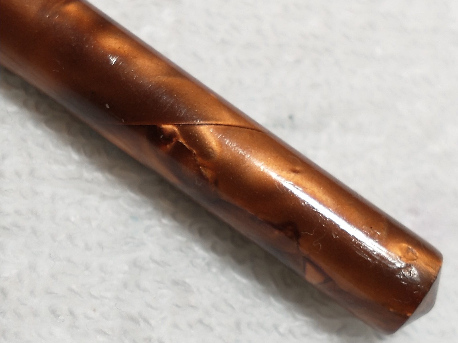 BEAUTIFUL WALTHAM VINTAGE MECH PENCIL IN ROOTBEER PEARL TONES CELLULOID ANTIQUE