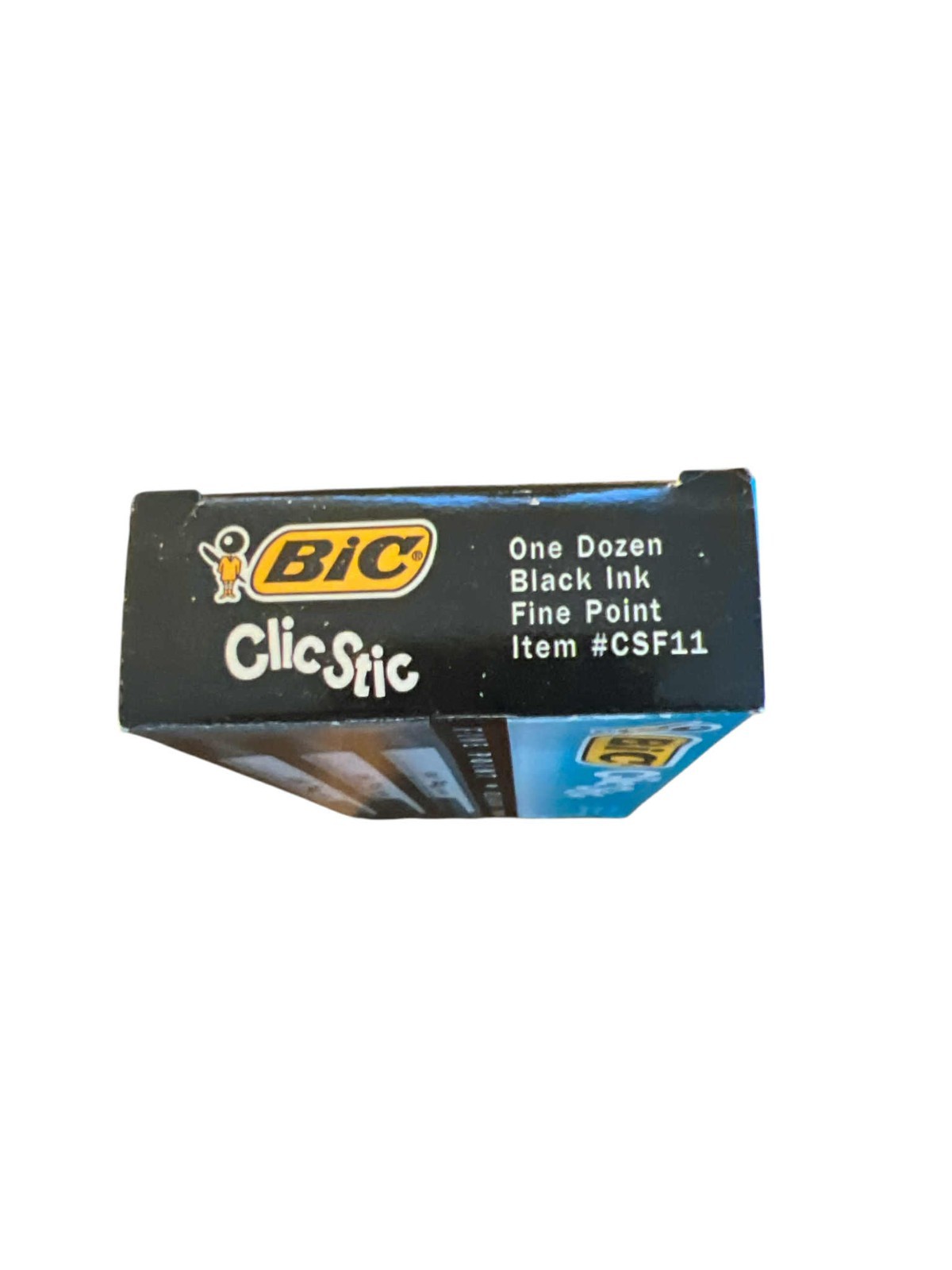 Vintage 1992 BIC CLIC STIC Fine Point Black Ink Pens #CSF11 NEW Open Box Of 10