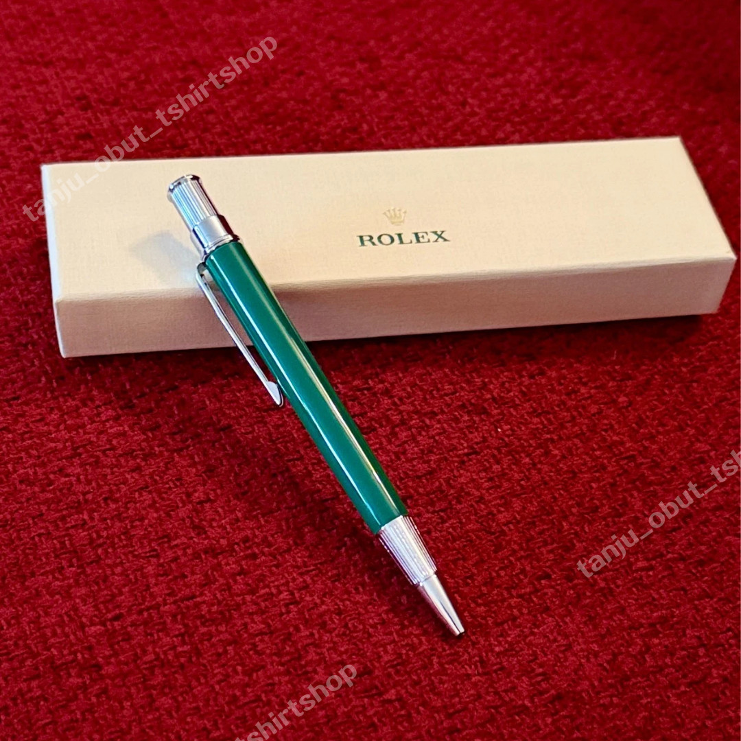 Auction Now Rolex Ballpoint Pen Green & Chrome Store VIP Gift Set With Box
