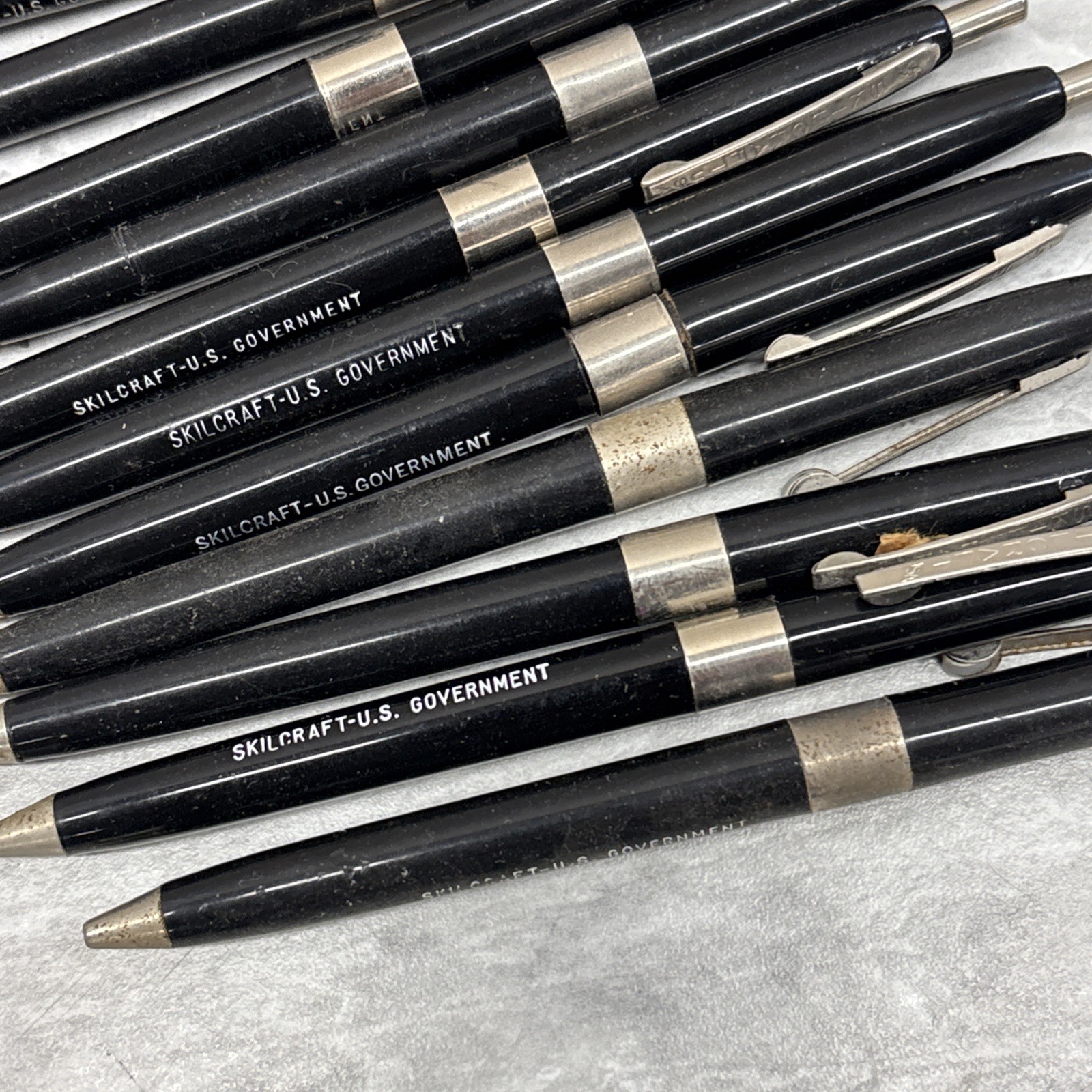 Lot 29 Vintage Skilcraft US Government Ball Pens Black Fine Retractable