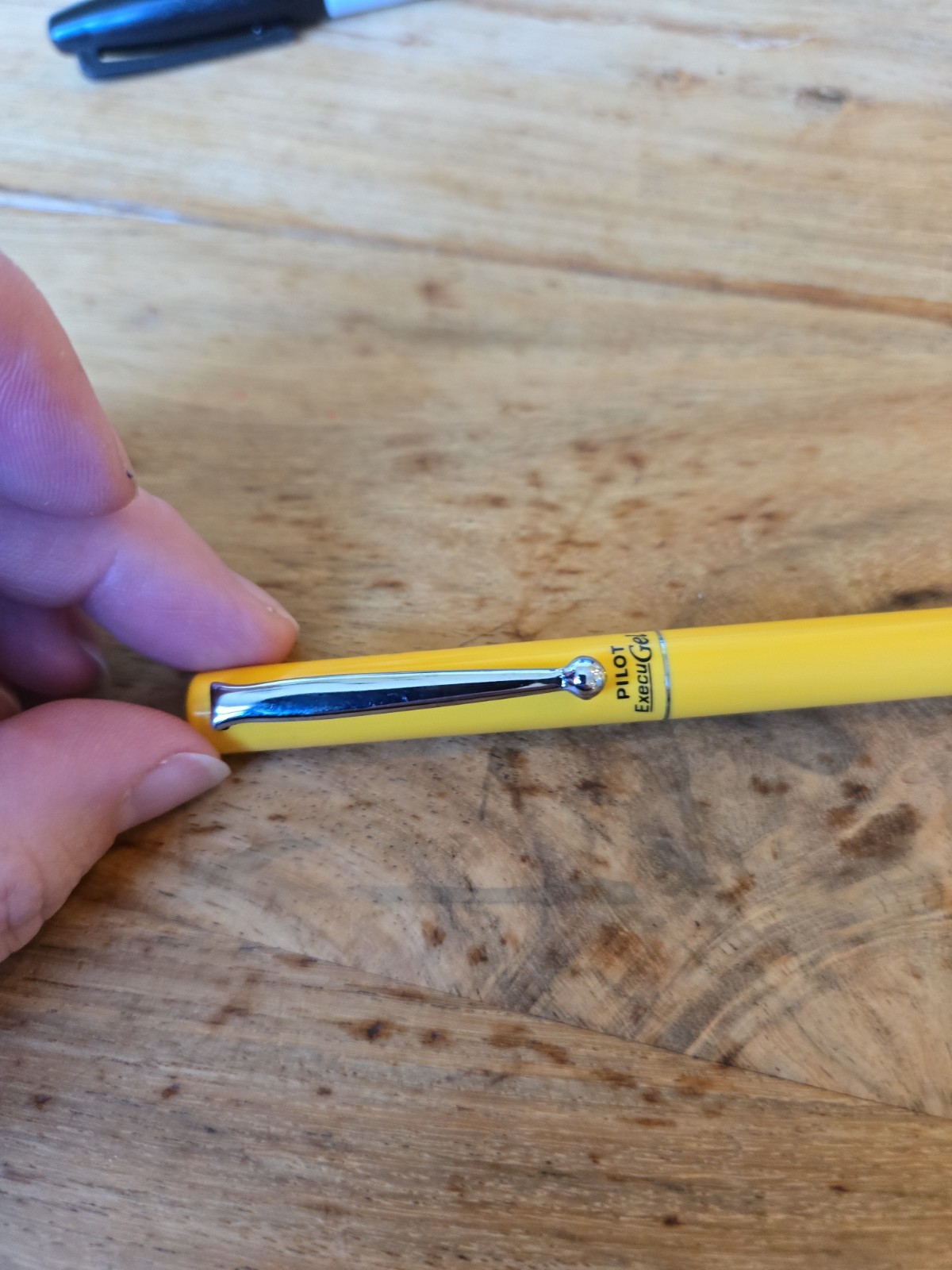 Vintage Unique Rare Pilot Execu Gel Rollerball Yellow Pen Black Ink Execugel