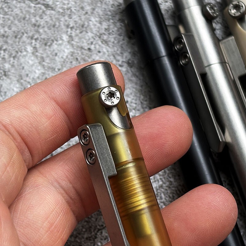 New EDC Titanium Alloy + POM / PEEK / PEI Pocket Pen Ballpoint Signature Gel Pen