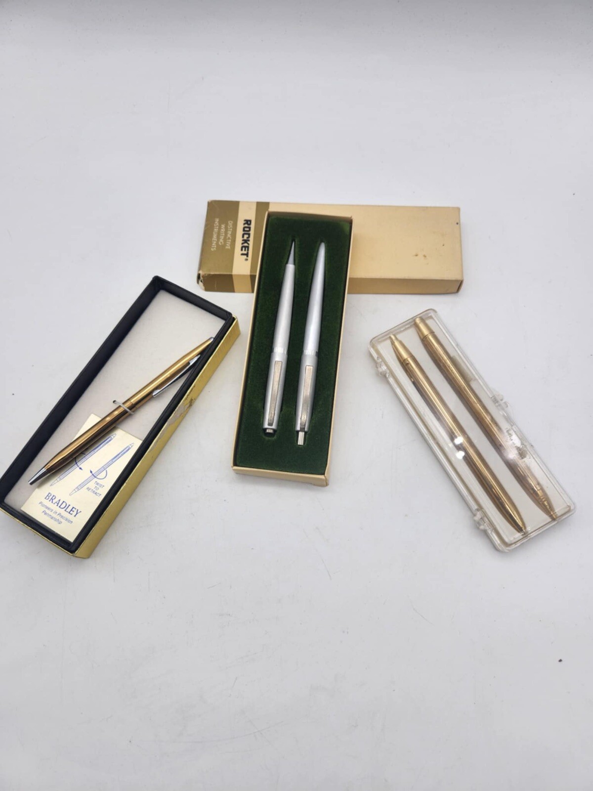 LOT OF 3 Random Branded Pens Rocket & Bradley In Box W/ Other New Pens