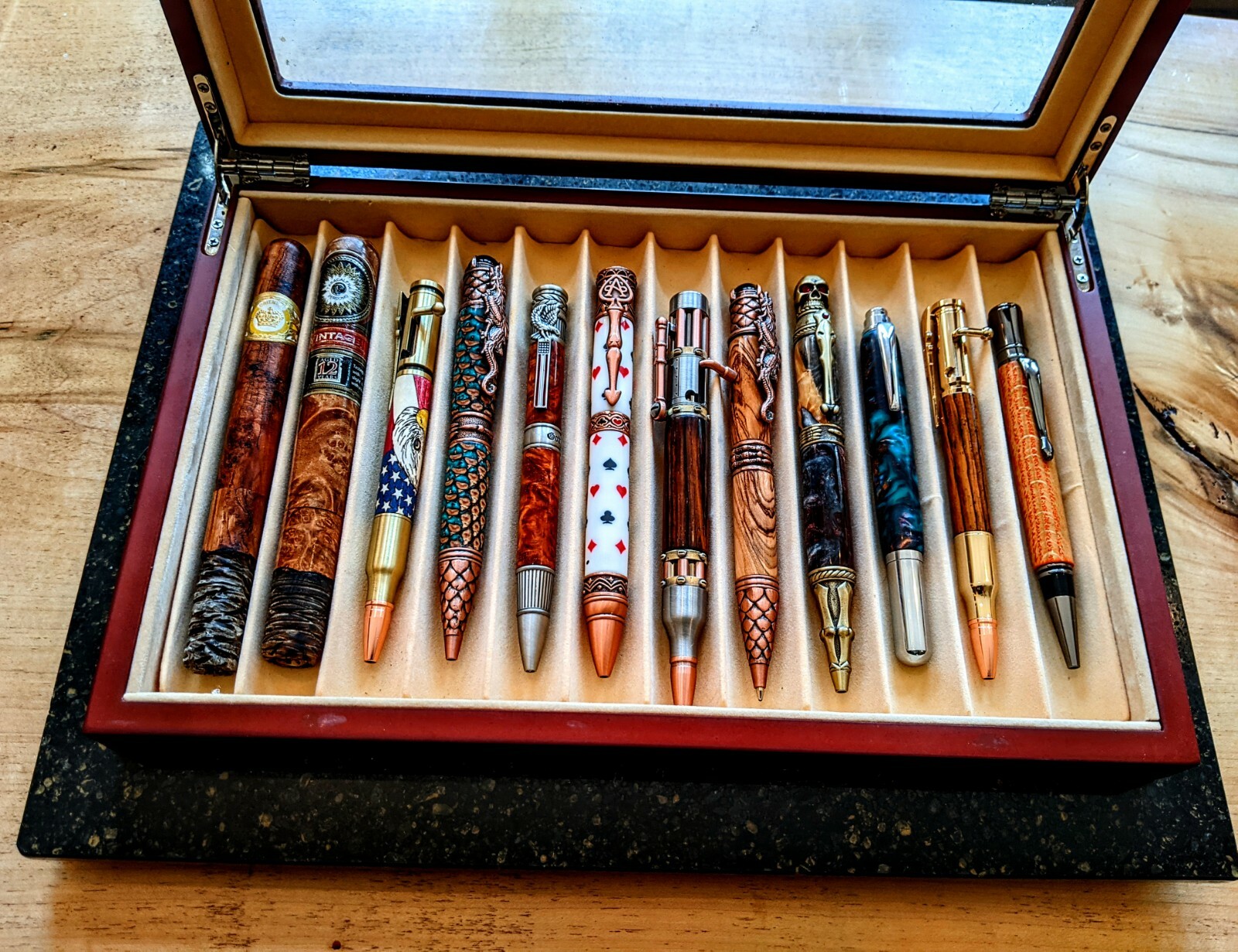 Super Premium Handmade Wood and Acrylic Turned Pen Gift Set of 12 Random