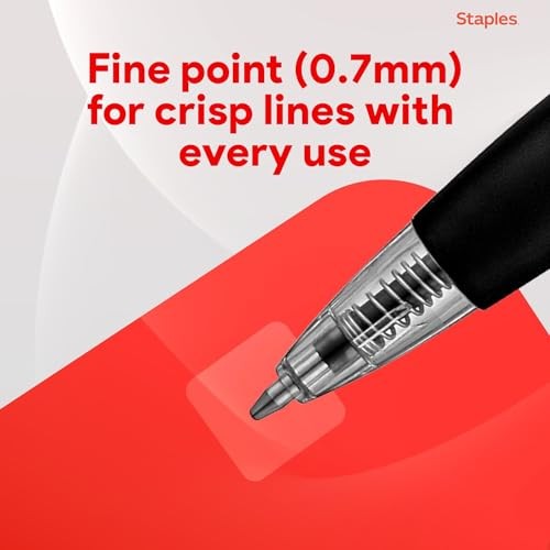 Retractable Ballpoint Pens, Fine Point, Black Ink – Smooth, Reliable 12 Pack