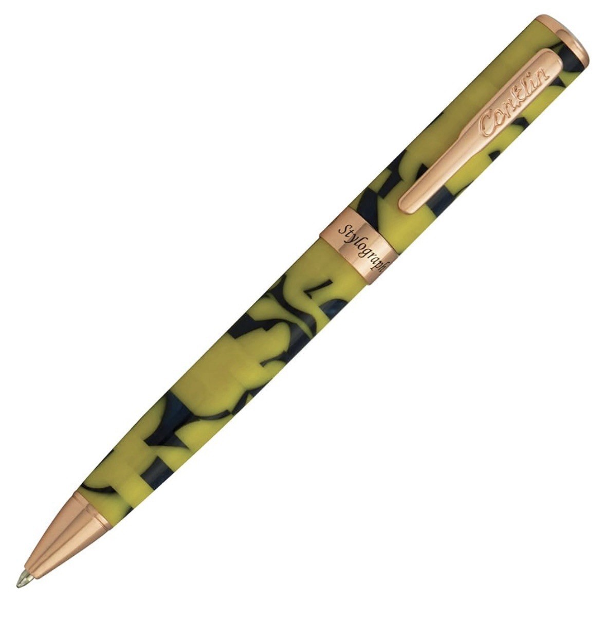 Conklin Stylograph Mosaic Ballpoint Pen in Yellow/Blue – NEW in Box
