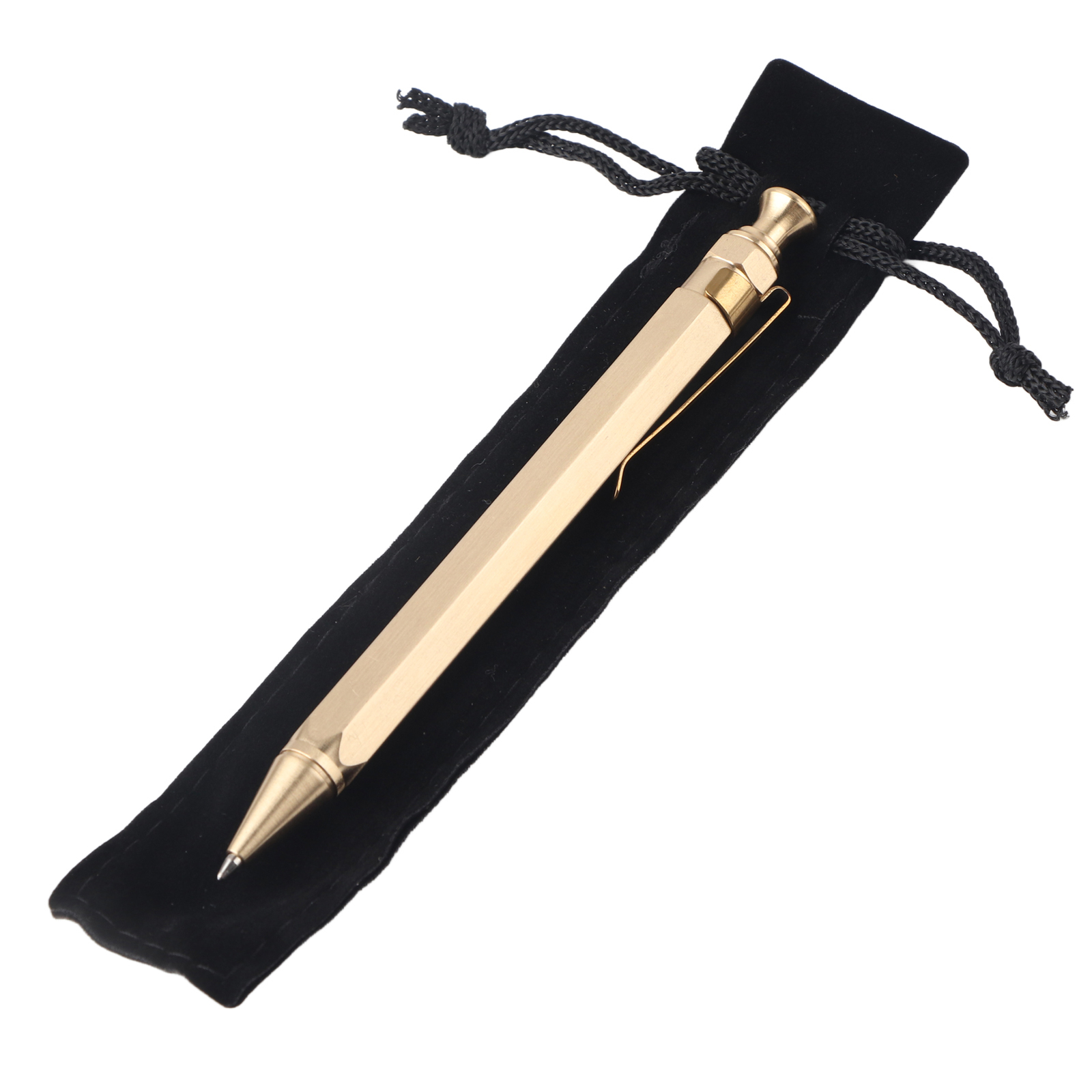 1PC Copper Brass Pen Spring Ballpoint Pen Writing Stationery Office Supplies♡