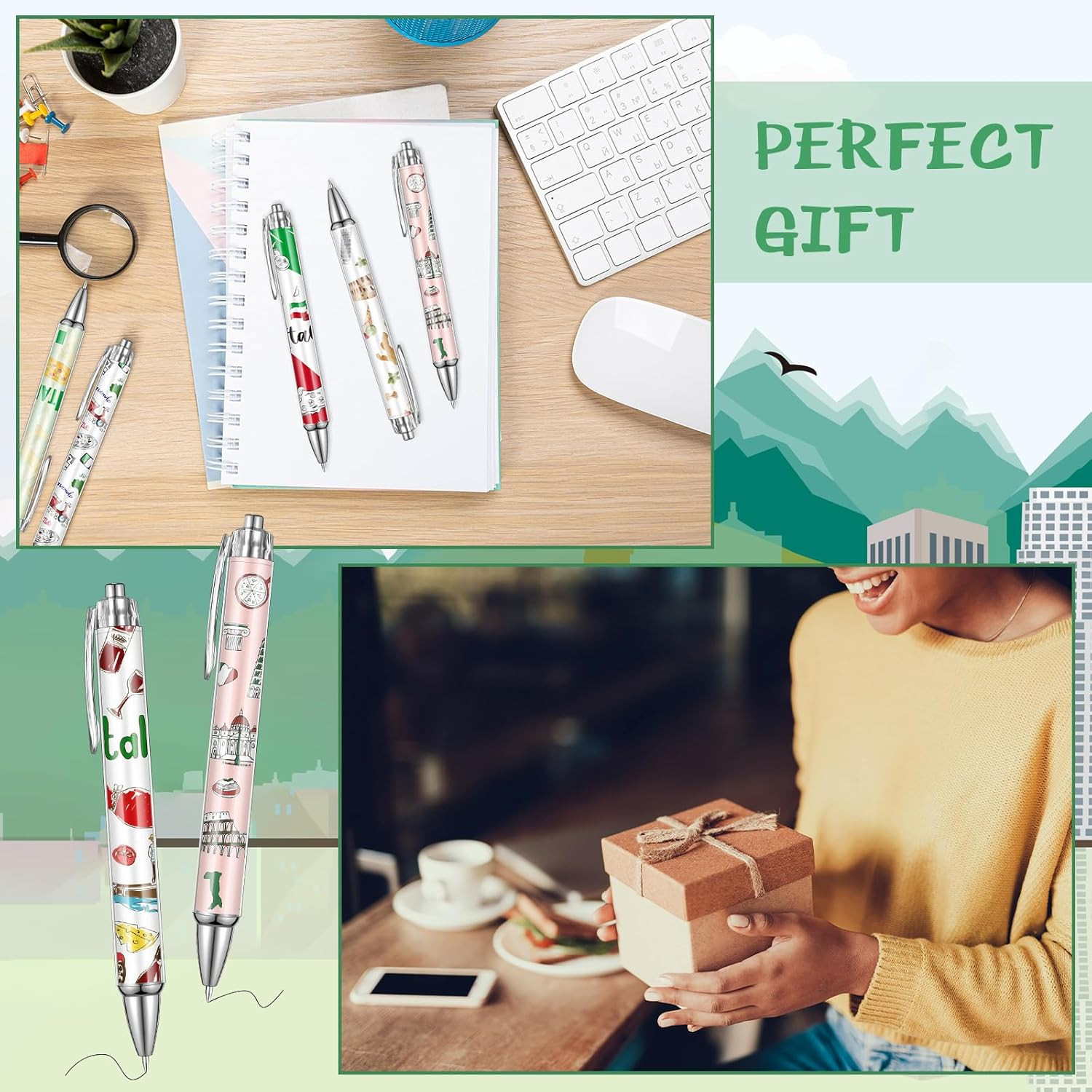 15 Pcs Italy Travel Ballpoint Pens Italy Souvenirs Gifts Travel Pen Bulk Retract