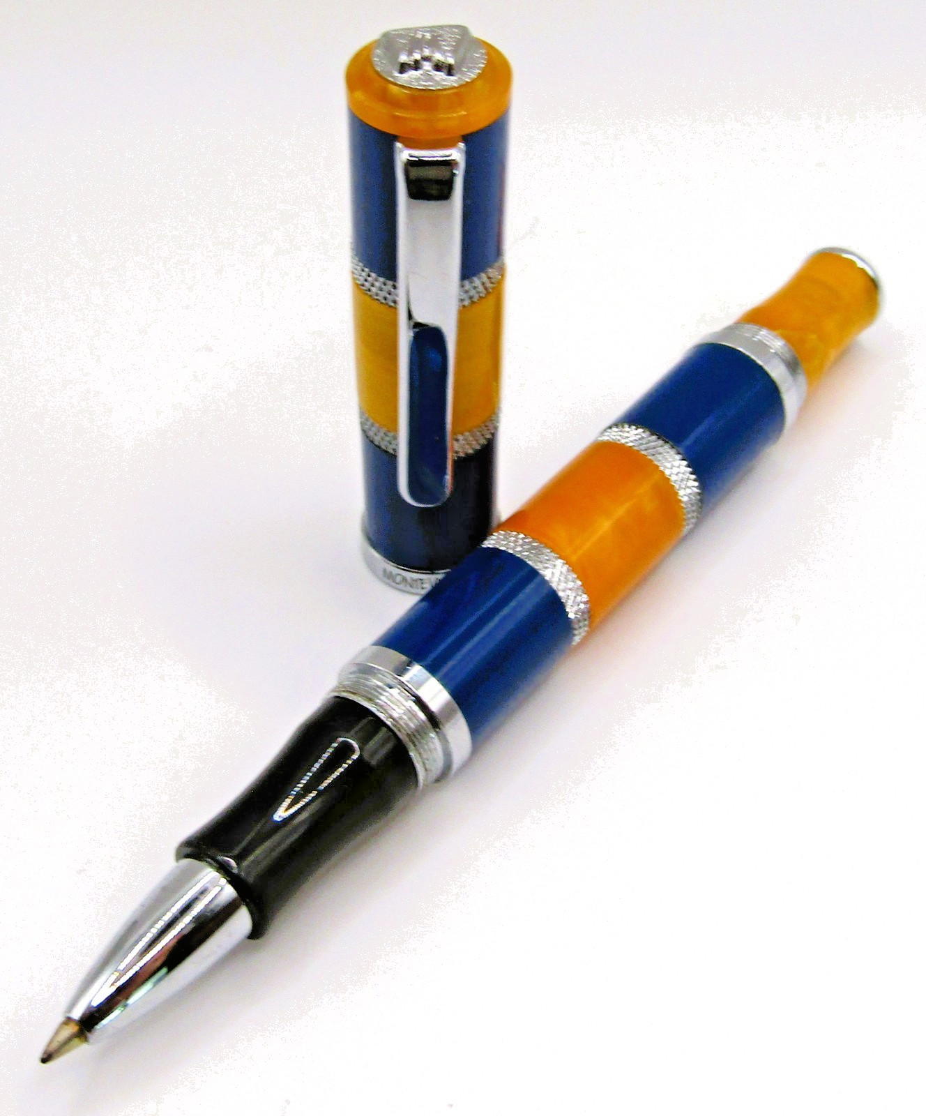 Monteverde Regatta Sport Ballpoint Pen in Blue and Yellow Pattern