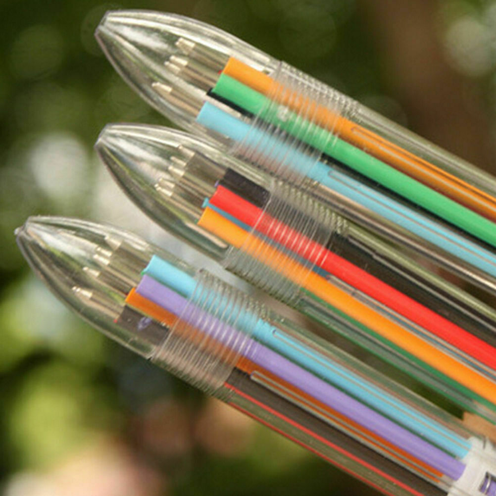 Wholesale 10PCS Multi-color 6 in 1 Ballpoint Pens Kids School Office Pen Supply