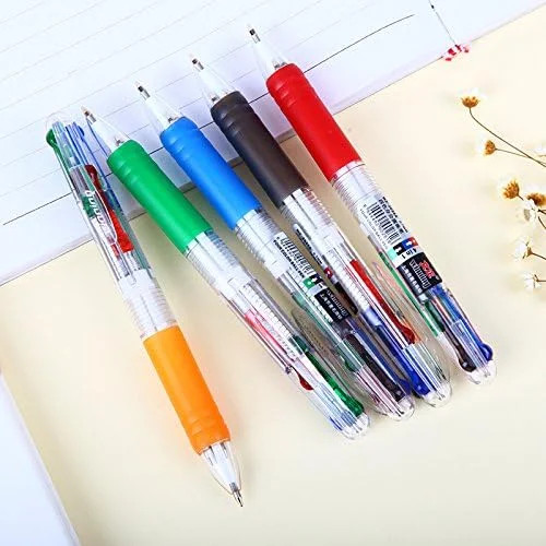 Multicolor Ballpoint Pens 0.7 mm Ball Point Pen 4 Color Ink (Black, Blue, Red, G