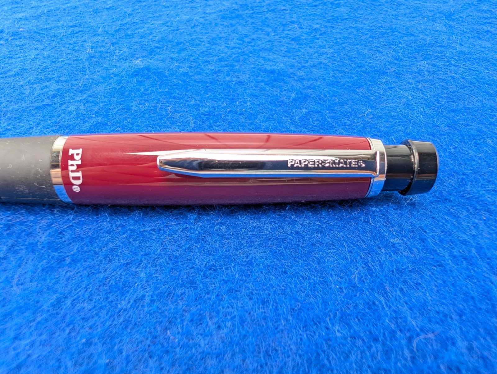 Paper Mate PhD Burgundy Red Ball Point Pen 1.0mm Black Ink New Old Stock