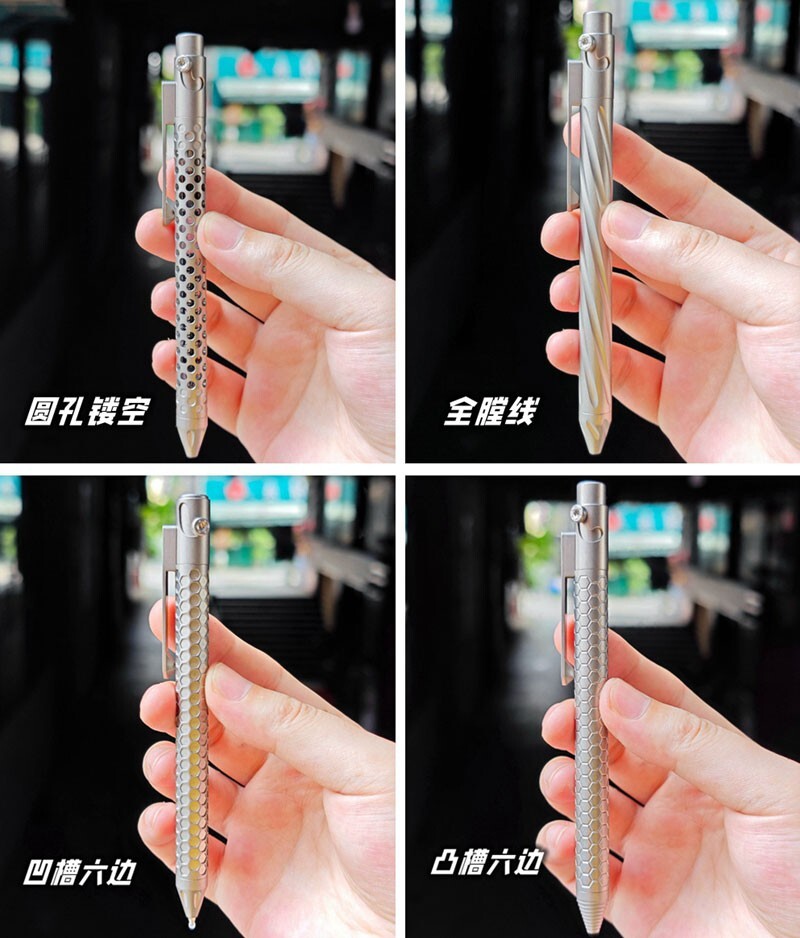 EDC Titanium Alloy Mechanical Pocket Ballpoint Pen Signature Top Pen for Gift