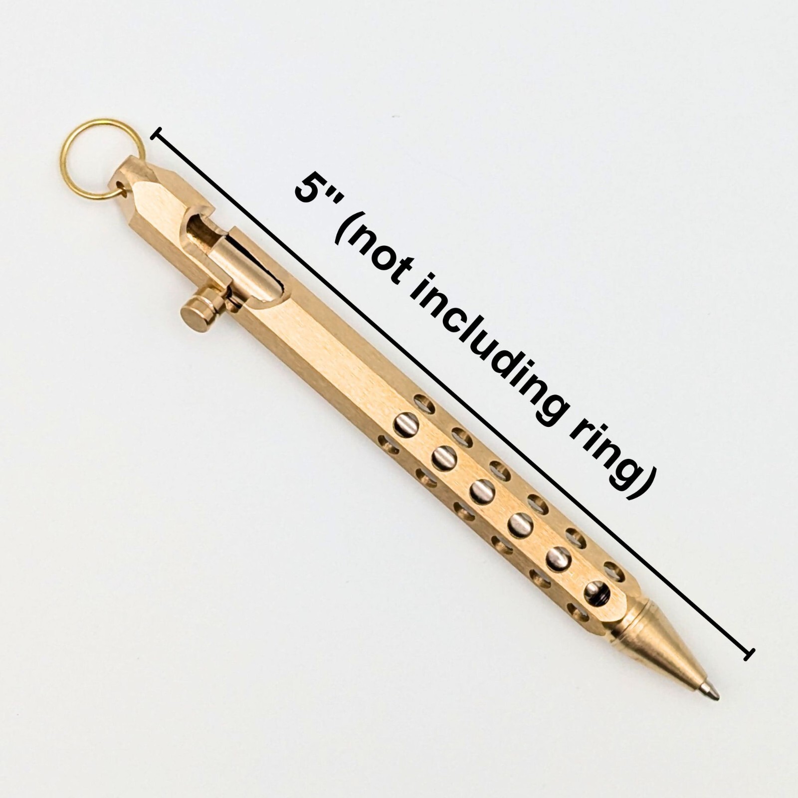 Bolt Action Ballpoint Pen Solid Brass EDC Six-edge Bronze color – Great Gift Dad