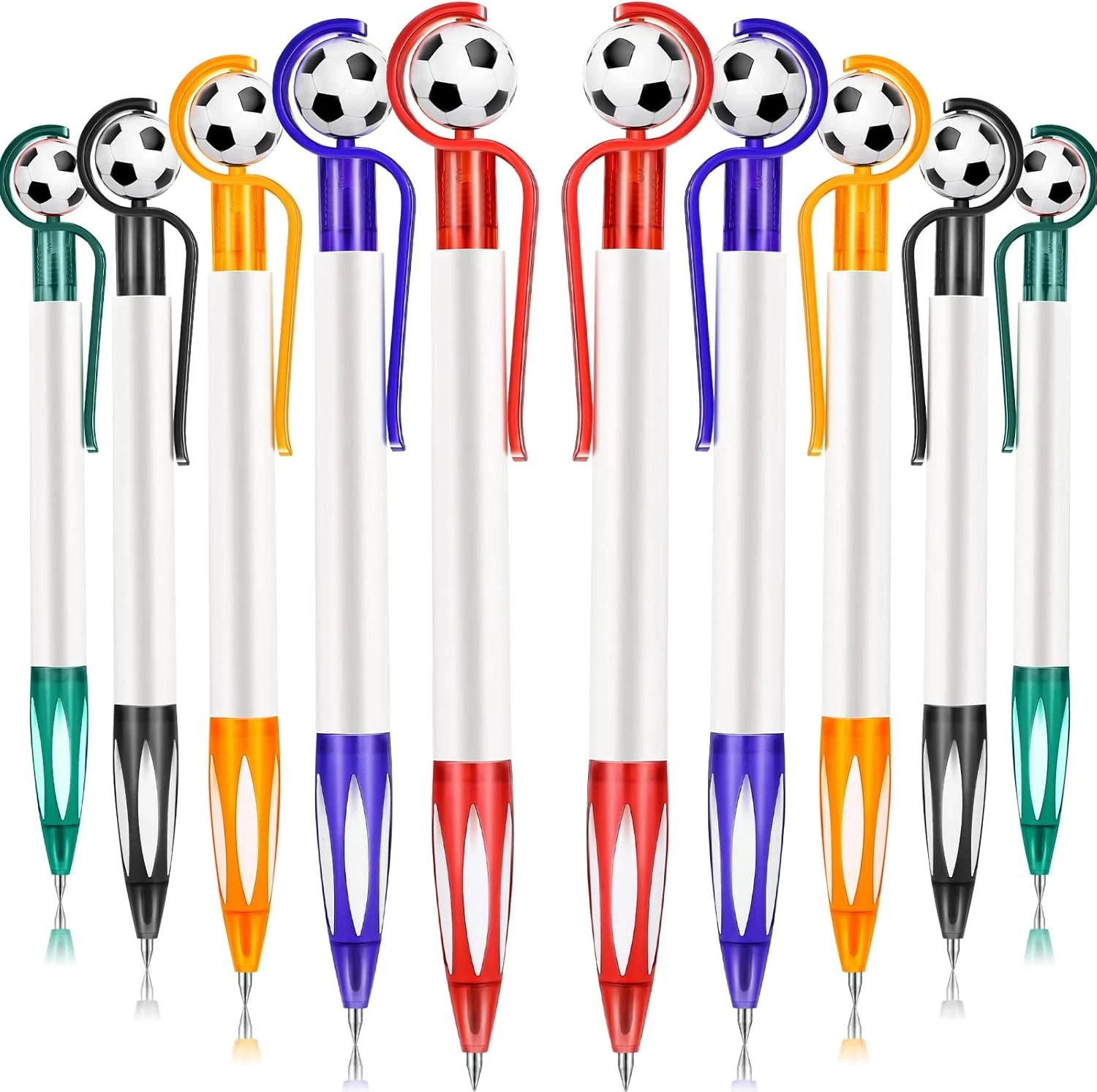 Dianelhall 20 Pcs Soccer Party Themed Soccer Pen Football Ballpoint Pens Retract