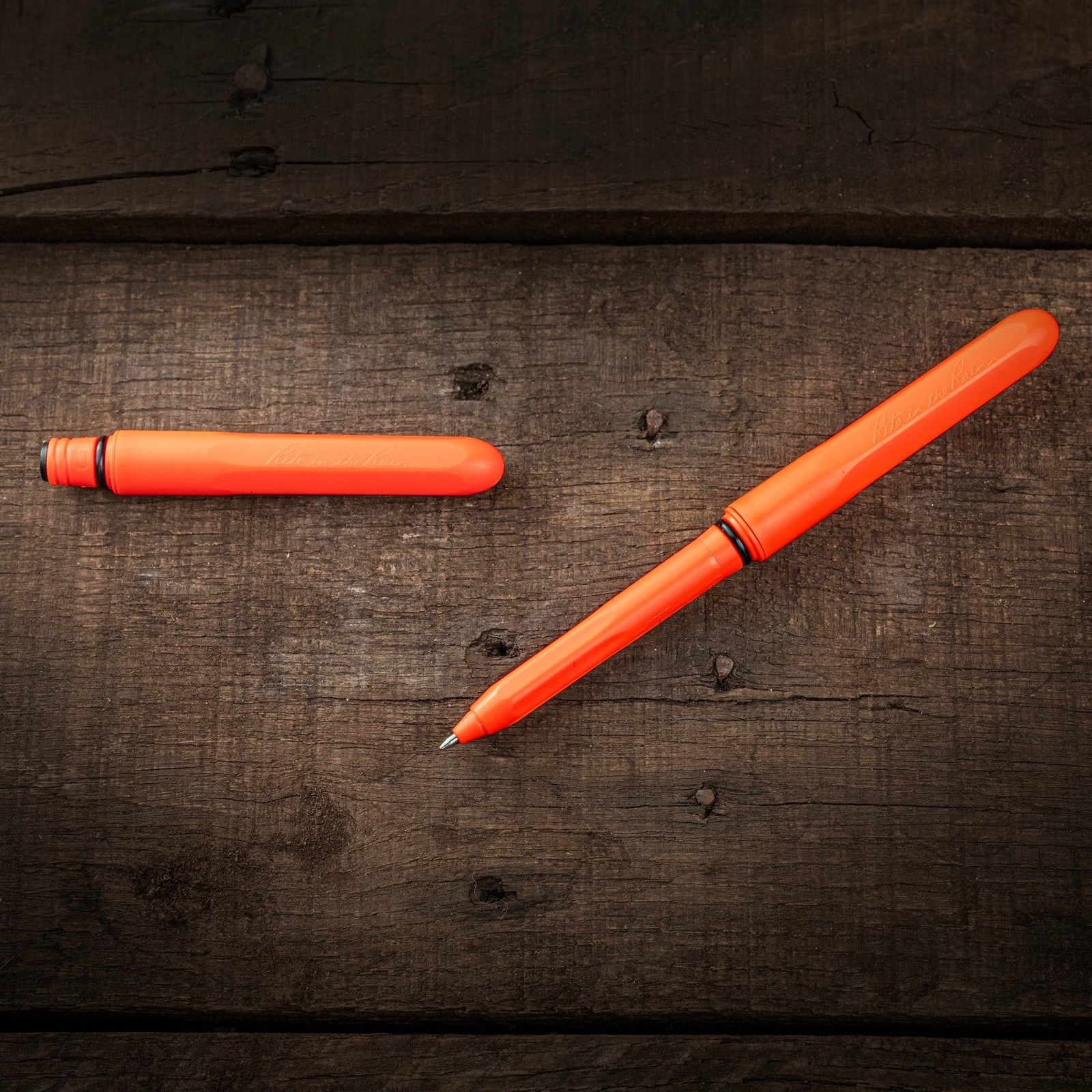 Rite In The Rain All-Weather Edc Pen Orange Pokka 2-Pack Black 0.8Mm Ink Fine