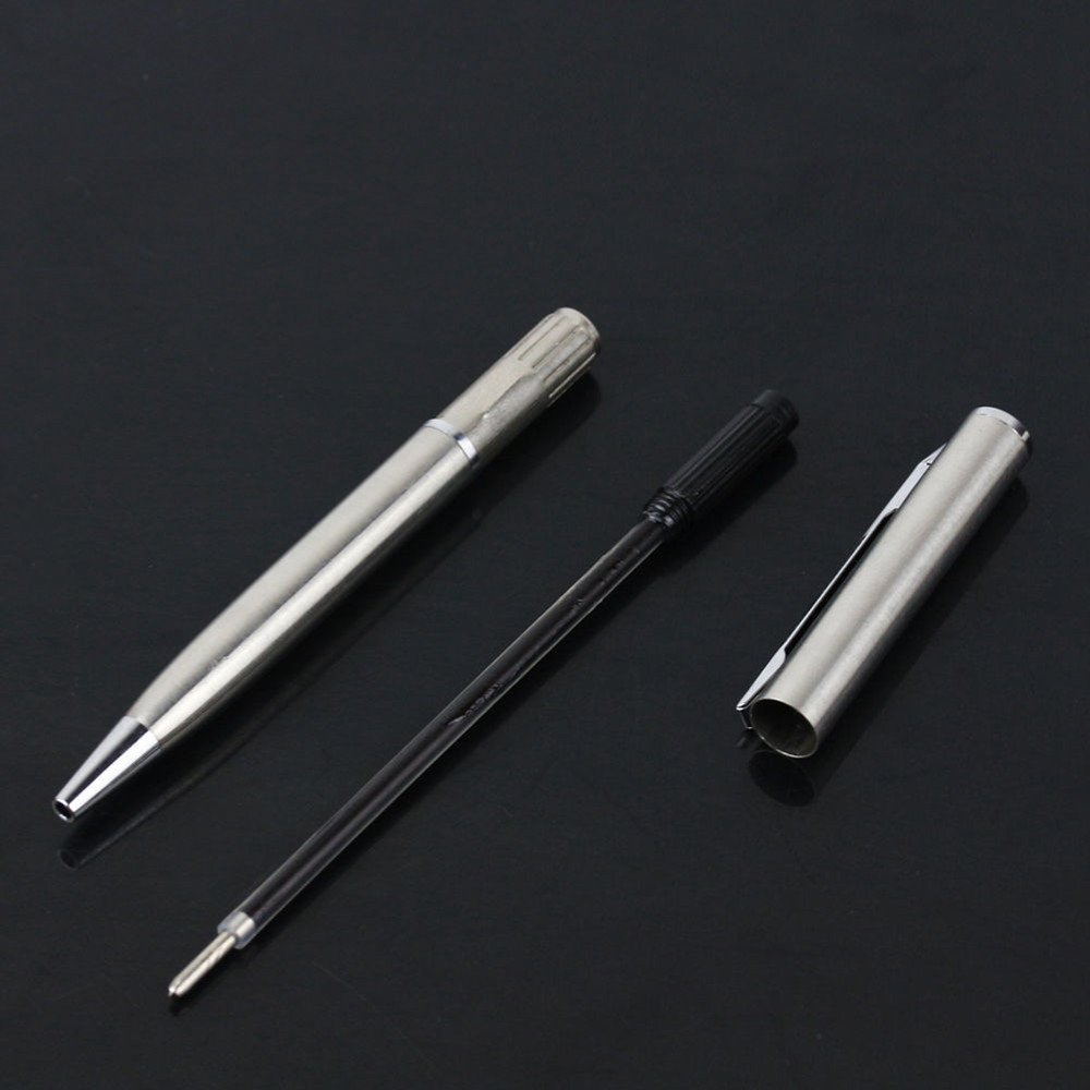 Mini Pocket-size Ballpoint Pen Metal Rotating Small Portable Oil Black Cute Pen