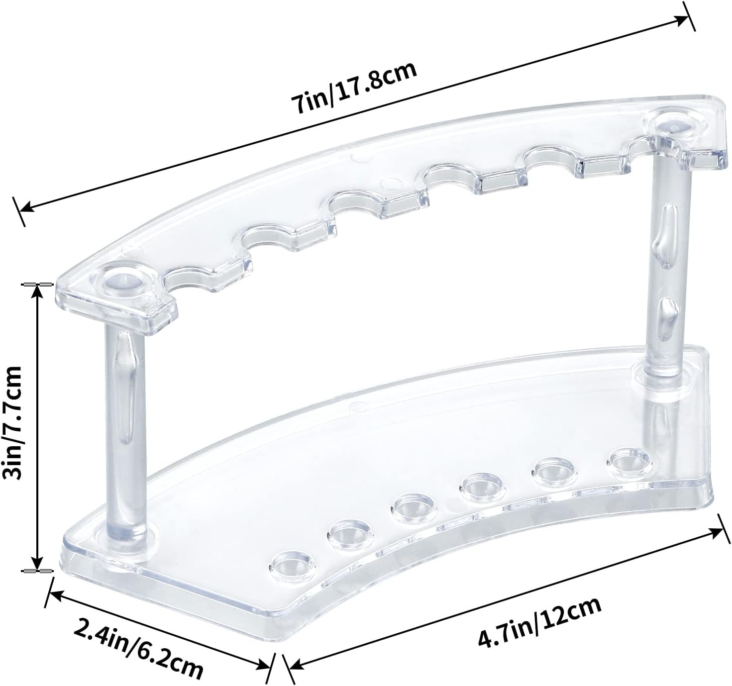 6 Pcs Pen Display Stand, 6 Slots Plastic Pen Holder, Clear Pen Display Rack for