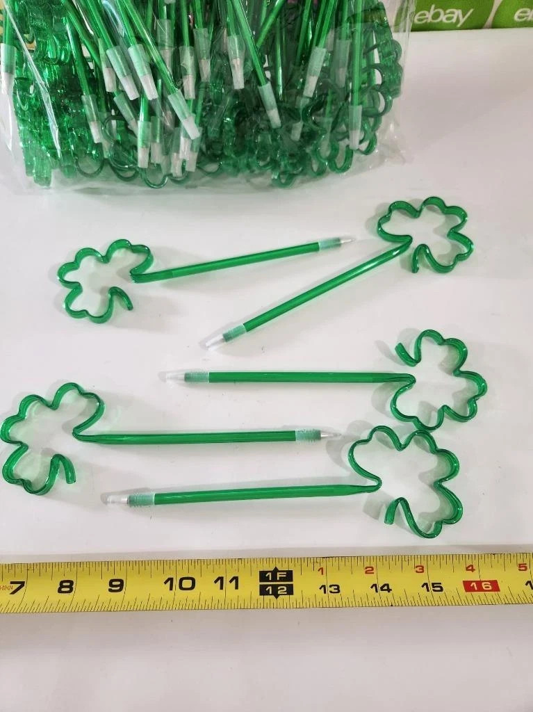 Lot of 25 Shamrock Pens Green Pen Black ink 3-Leaf Clover