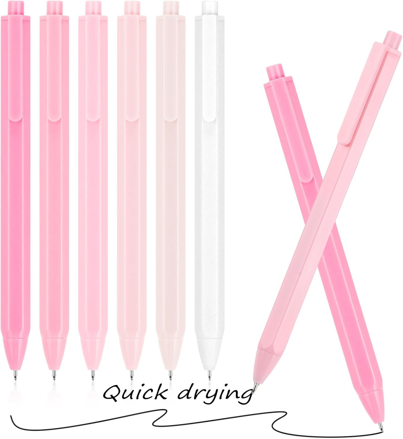 Aesthetic Ballpoint Pens – Macaron Pink Pastel Roller Ball Pens, 0.5Mm Retractab
