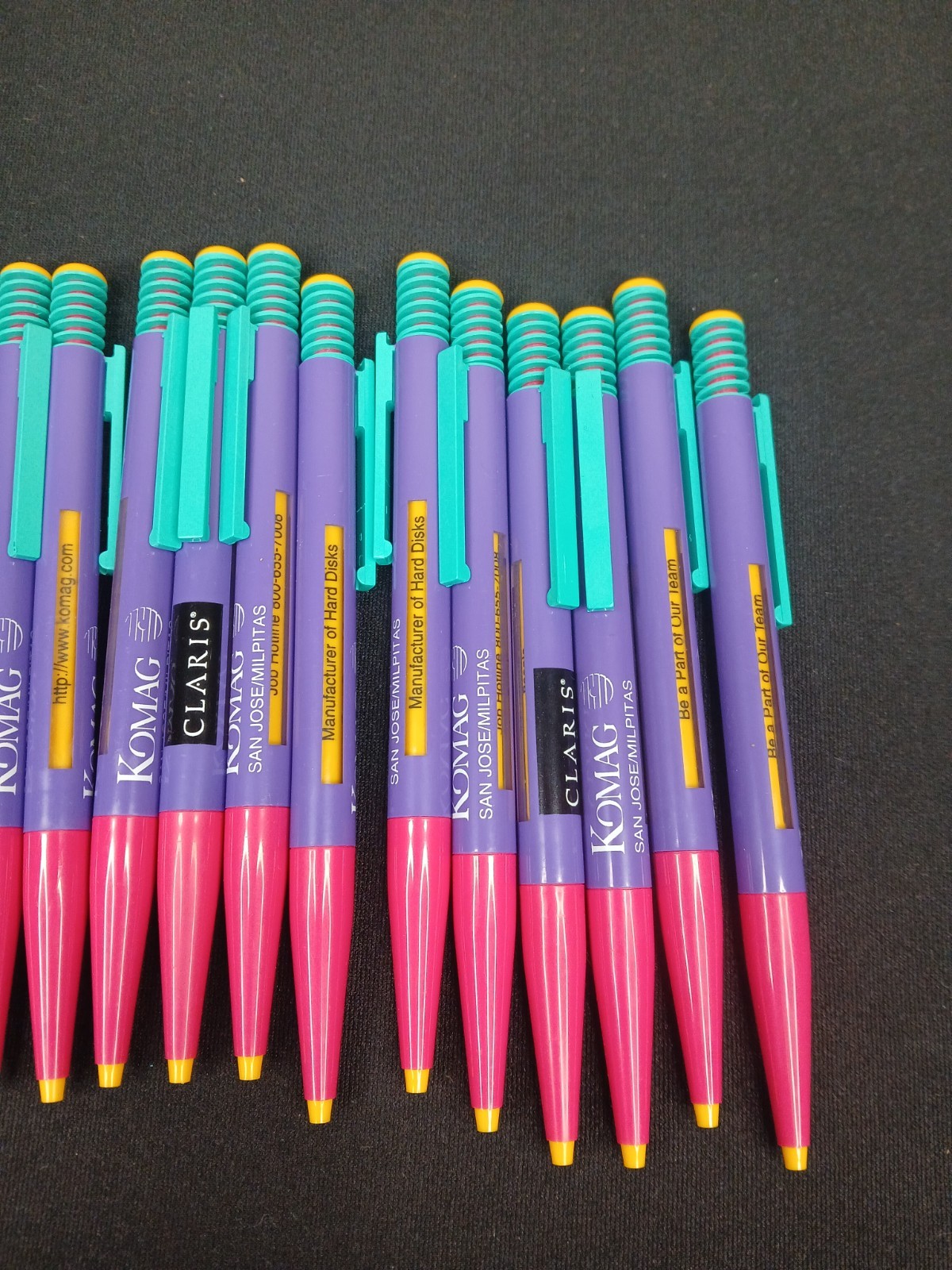 Vintage 80’s Advertising Giveaway Promotional Colorful Pen Lot Dry Ink