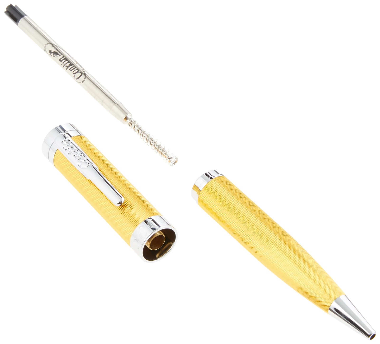 Conklin CK74157 Herringbone Signature Ballpoint Pen – Yellow Chrome Trim