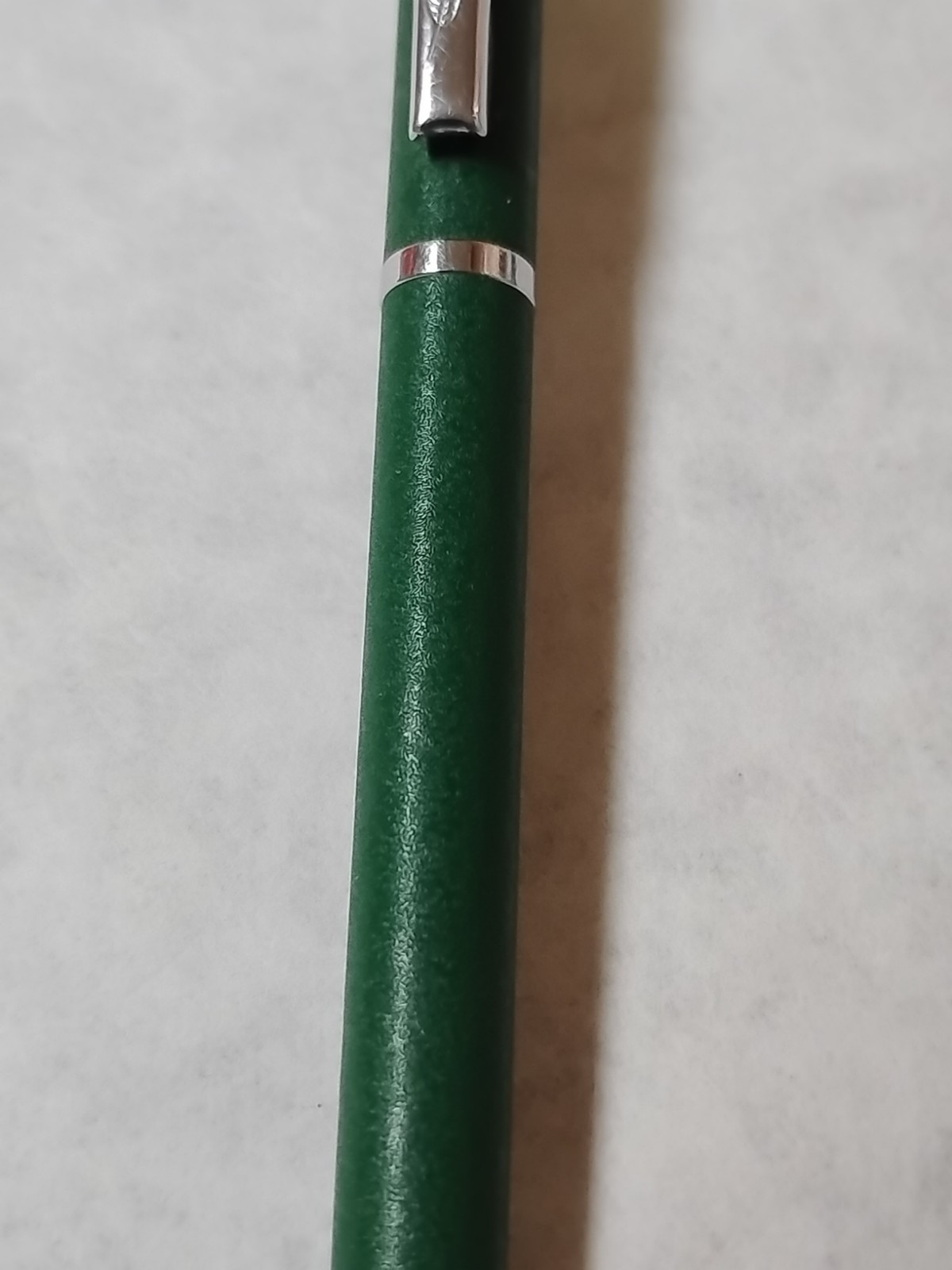 Vintage Quill Green Gold Trim Ballpoint Pen Made In USA Tested And Working#K4
