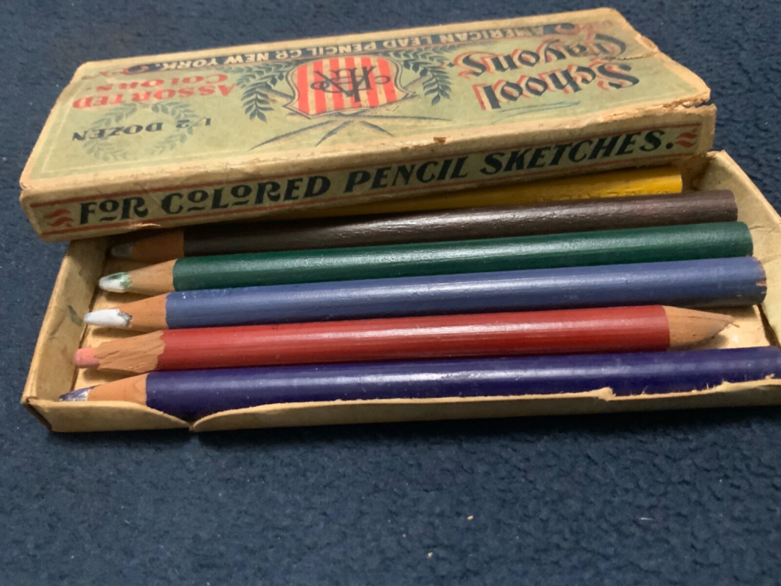 Vintage School Crayons for Map coloring