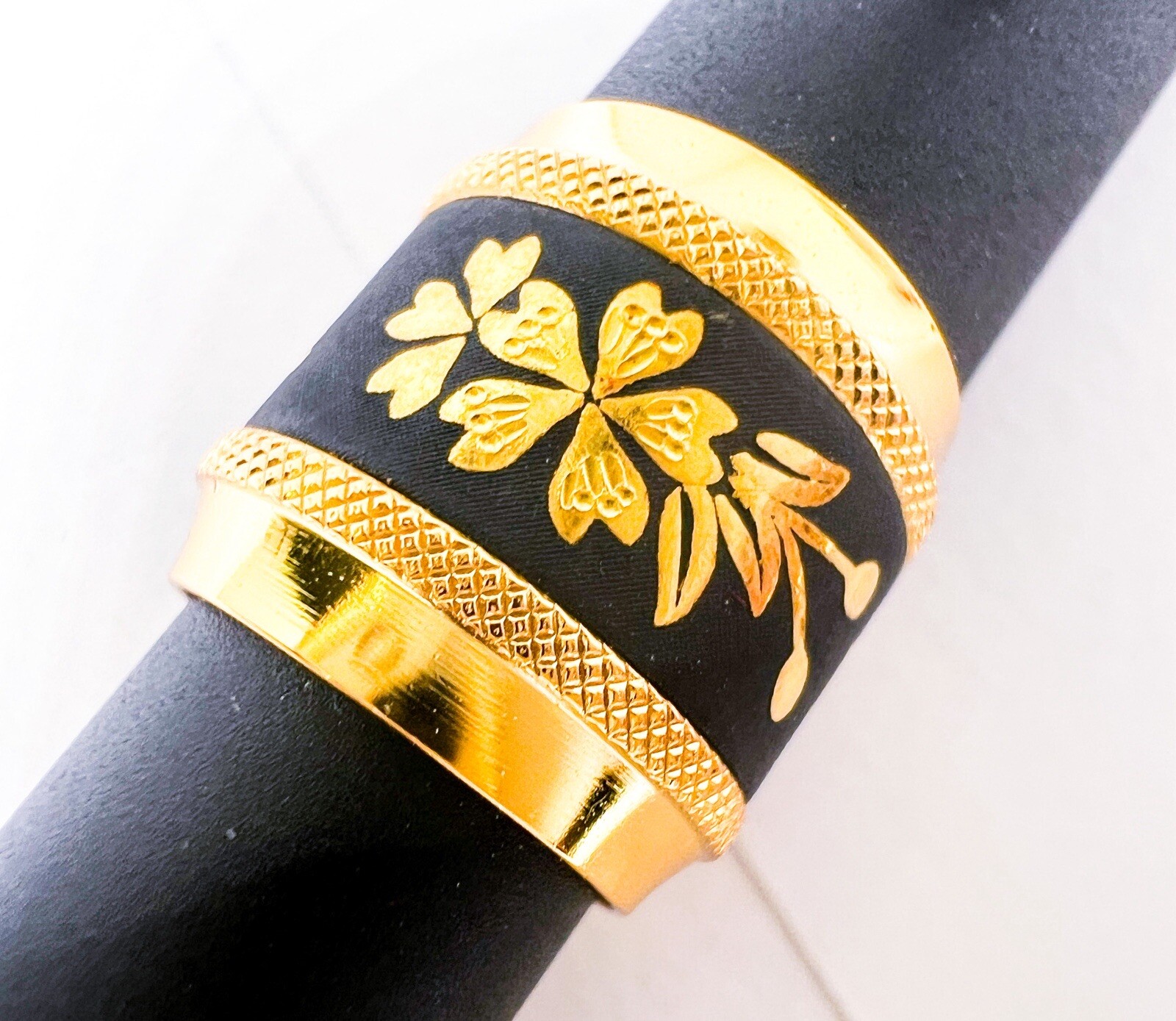 New Higo Inlay Platinum Multifunction Pen DOUBLE 3ACTION Solid Gold Sakura Box
