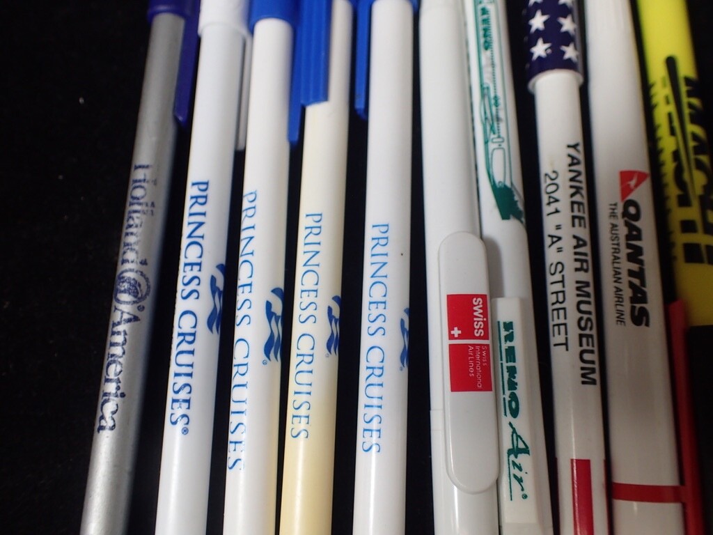 (14) Vintage Advertising Ball Point Pens Airlines Cruise Lines Lot 28