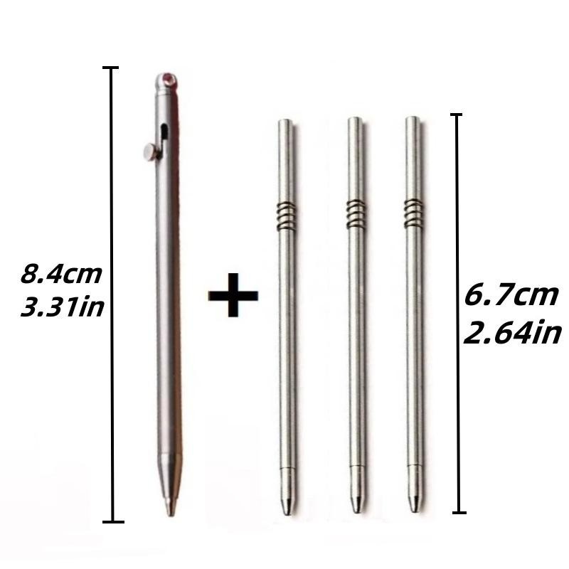 Mini Titanium Bolt Action Pen – Edc Pocket Keychain Ballpoint Travel Signature