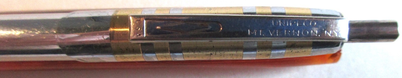 Vintage Ball Point Pen – Two-Toned Chrome Unipeco Brand