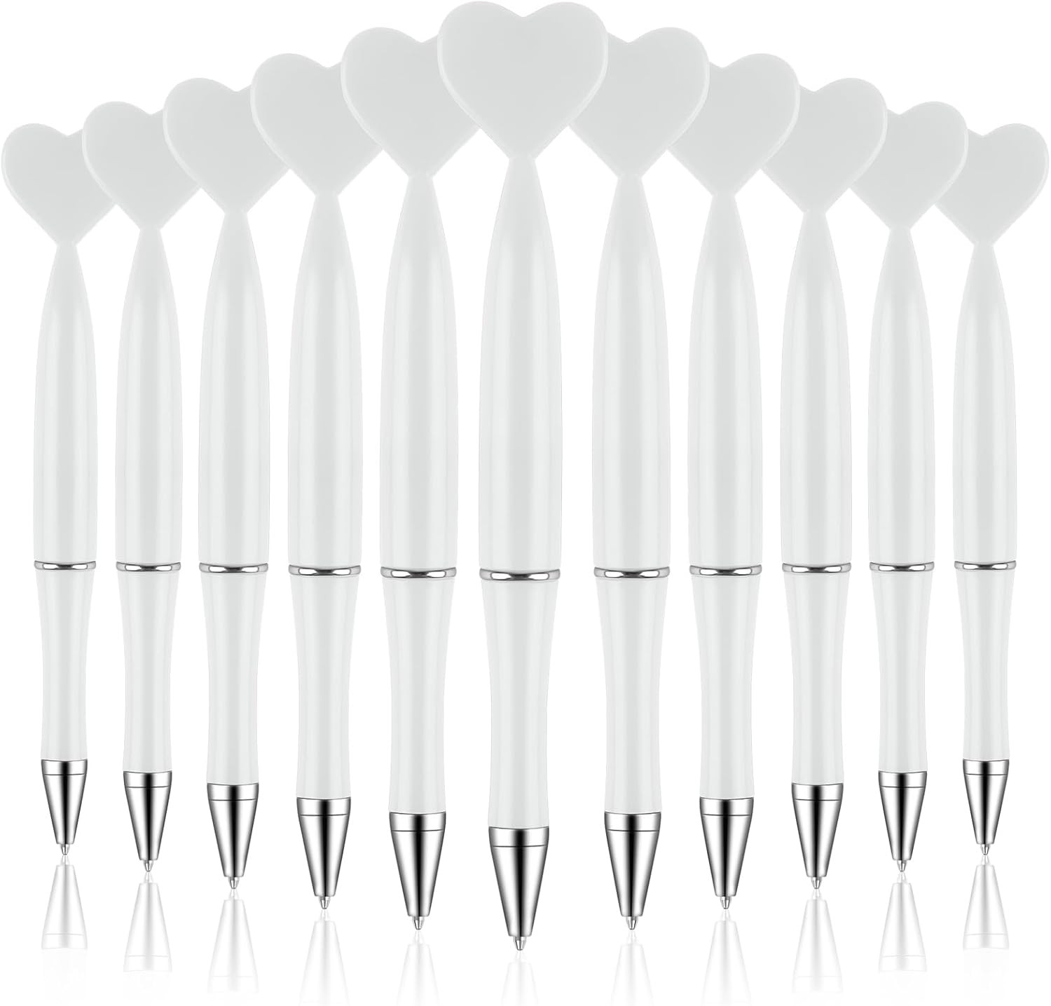 24 PCS Wedding Party Pens White Heart Black Gel Ink Office School Supplies