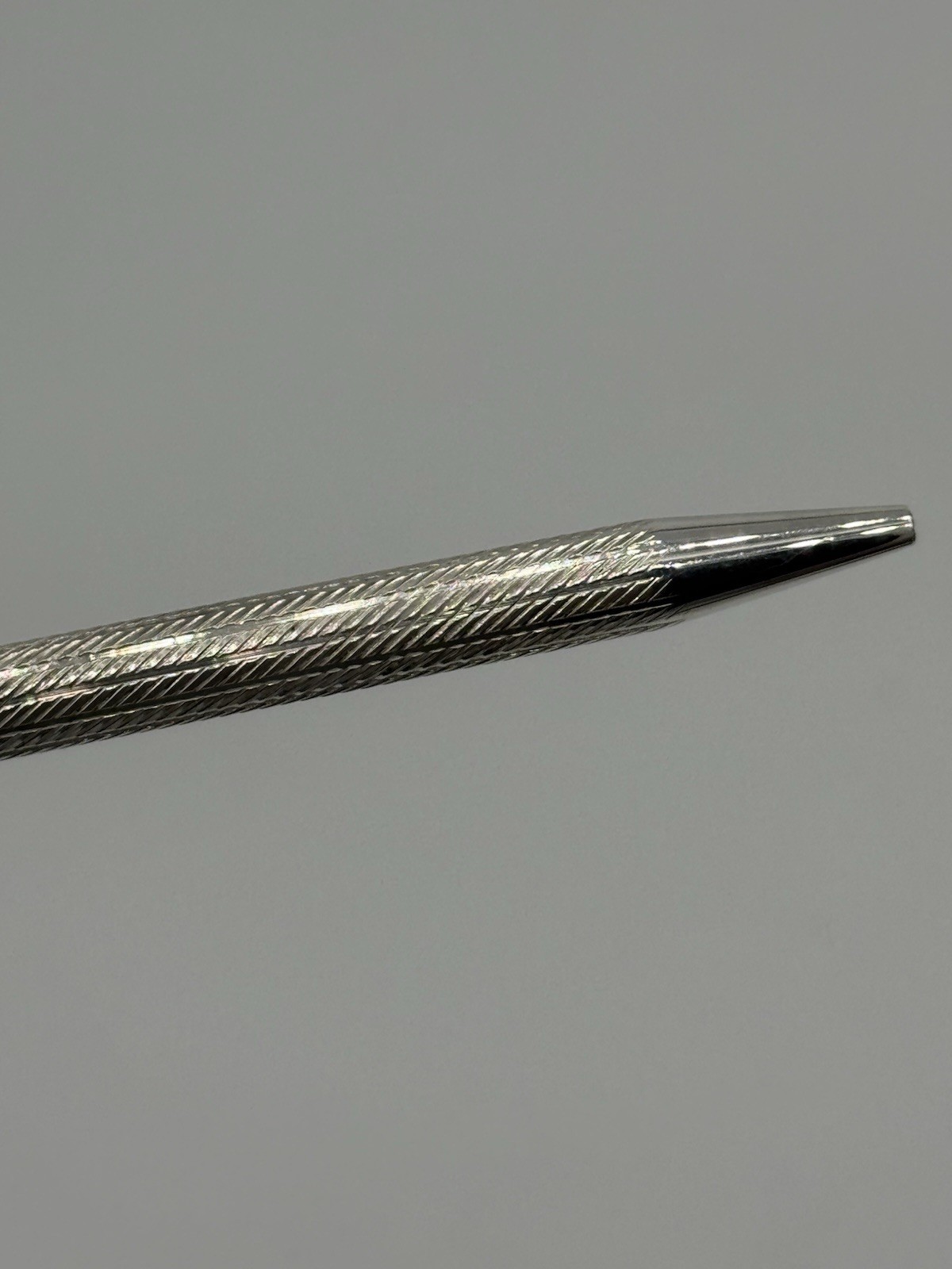 Sterling Silver 925 Ballpoint Twist Pen Flat Top Blue Ink Working