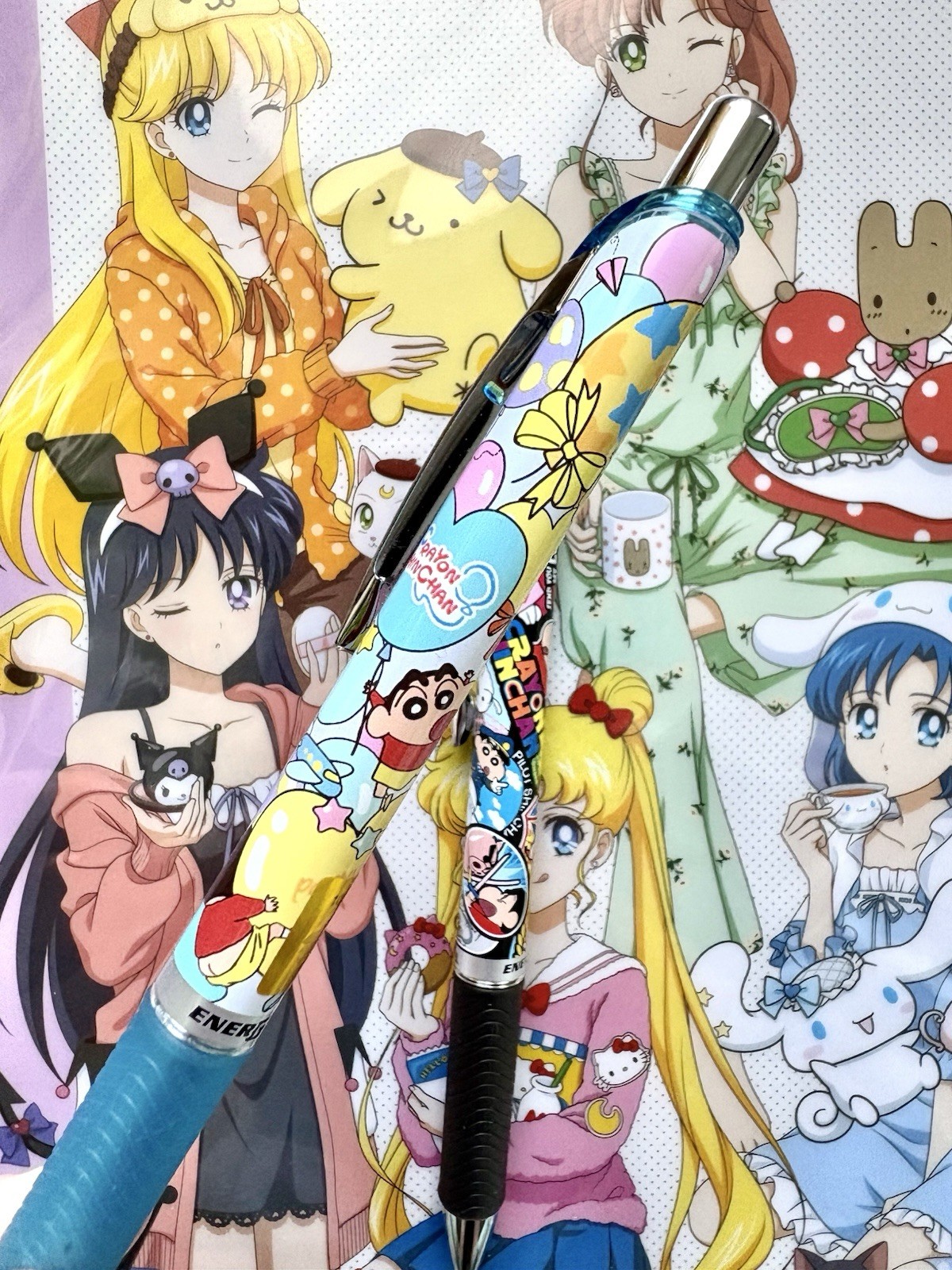 Made in Japan Crayon Shin-chan Gel Pens – Party & Characters Design Black & Blue