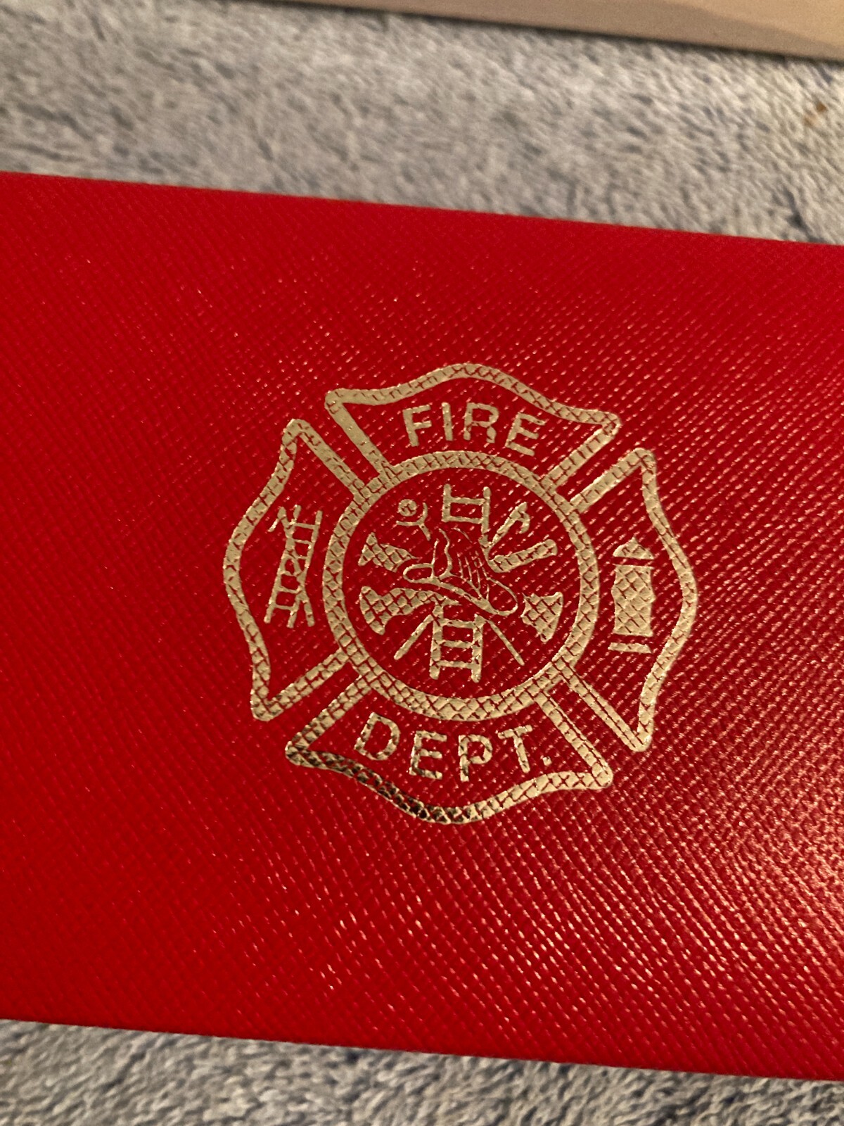 NEW Fire Dept. Black Ink Ballpoint F.D. Ballpoint Pen Red Cap