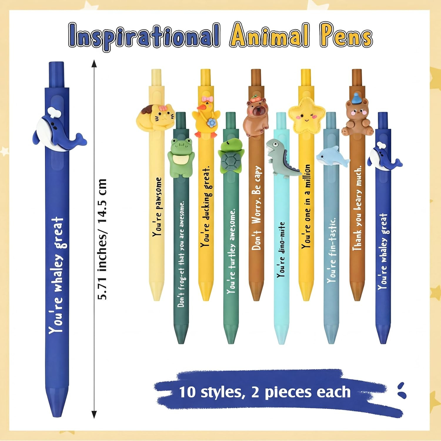 10 Pcs Inspirational Pens Bulk Graduation Gift Funny Motivational Ballpoint Pens