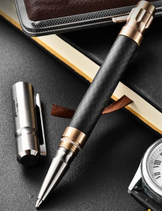 1 PC EDC Titanium Alloy Brass Pocket Ballpoint Pen Business Write Pen w/Clip