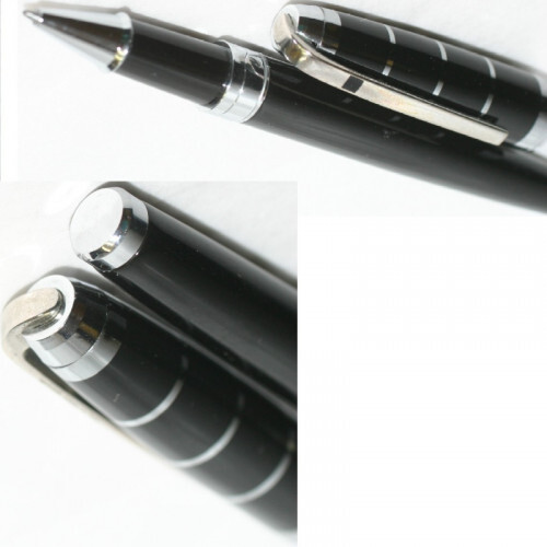 Dupont Ballpoint Pen with Cap / BLK & SLV in Good Condition Limited From JAPAN