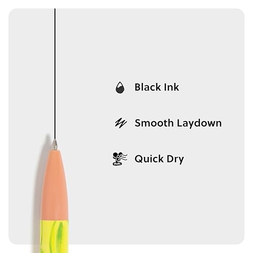 Ballpoint Pens, Bold 1.0mm Black Ink, 12 Pack, Cute Pens, Orange Artist Touch