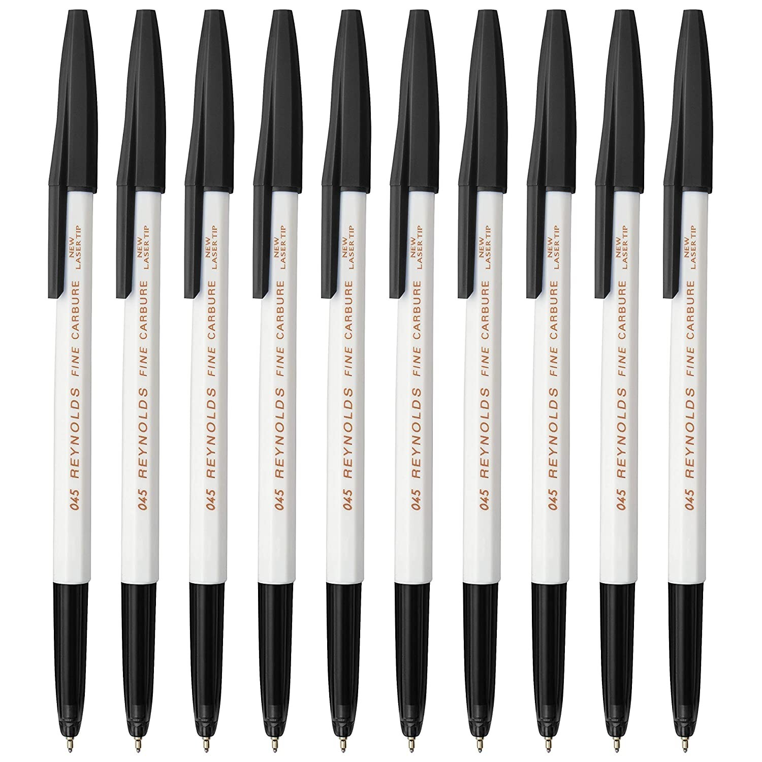 Reynolds 045 Ball Pens | Fine Point (0.7mm) | Black Ink | 10 Count