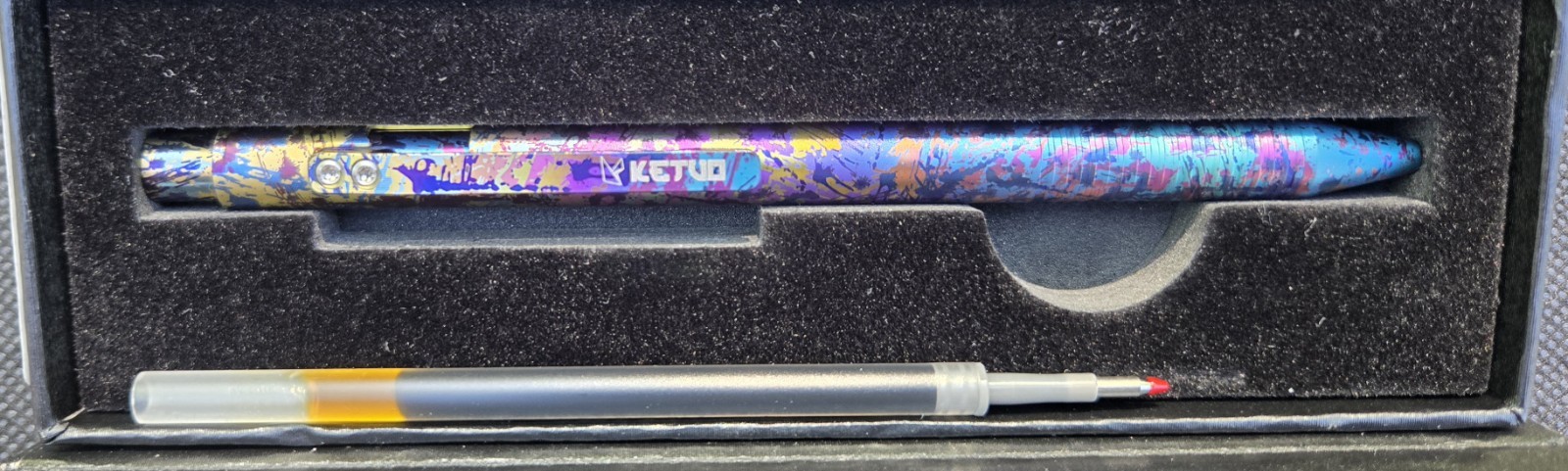 Ketuo Halo 2 Bolt Action Pen 80’s Grunge Titanium New In Box W/Xtra Cartridge