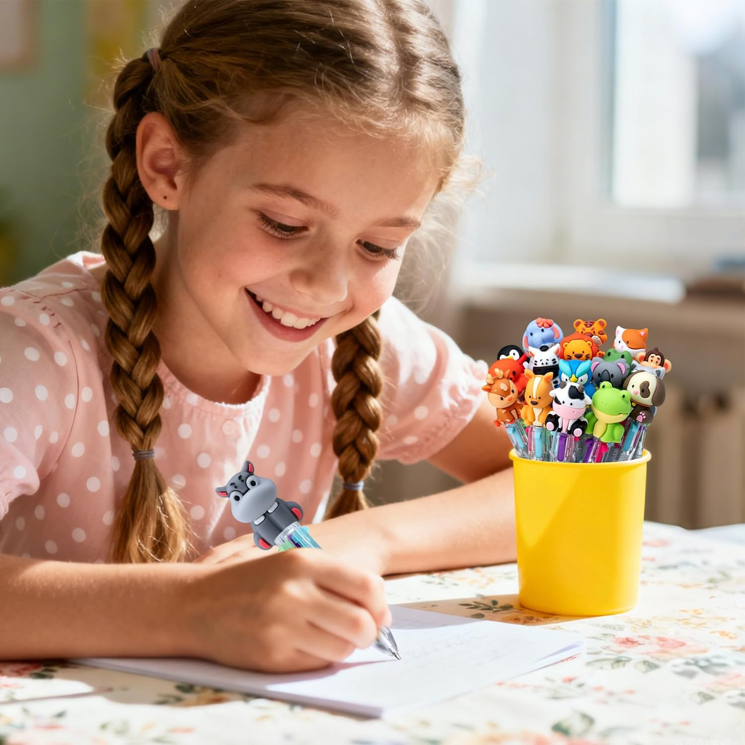 24PCS Animal 4-In-1 Multicolor Pens, Cute Pens for Kids Party Gifts | Mini Ballp