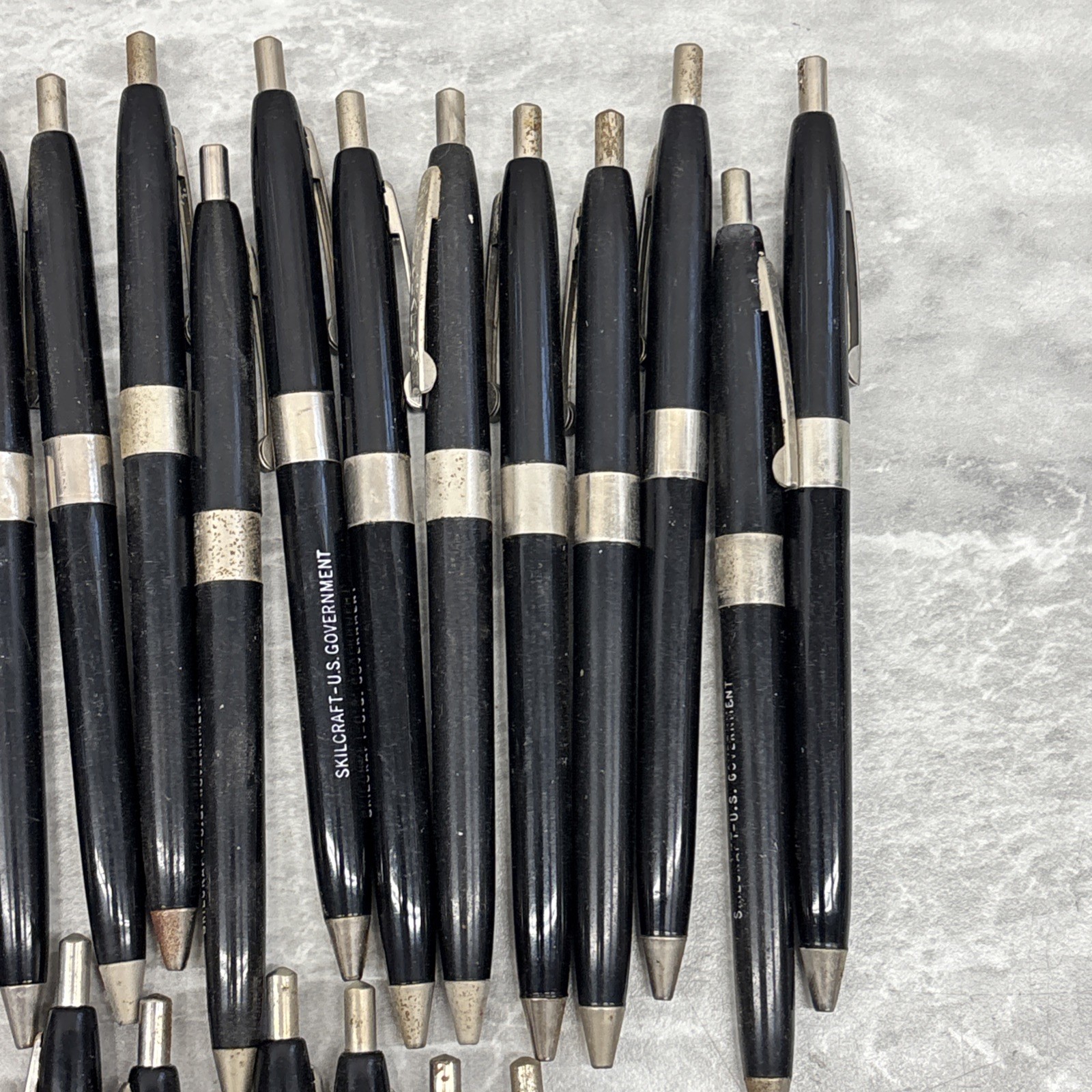 Lot 29 Vintage Skilcraft US Government Ball Pens Black Fine Retractable