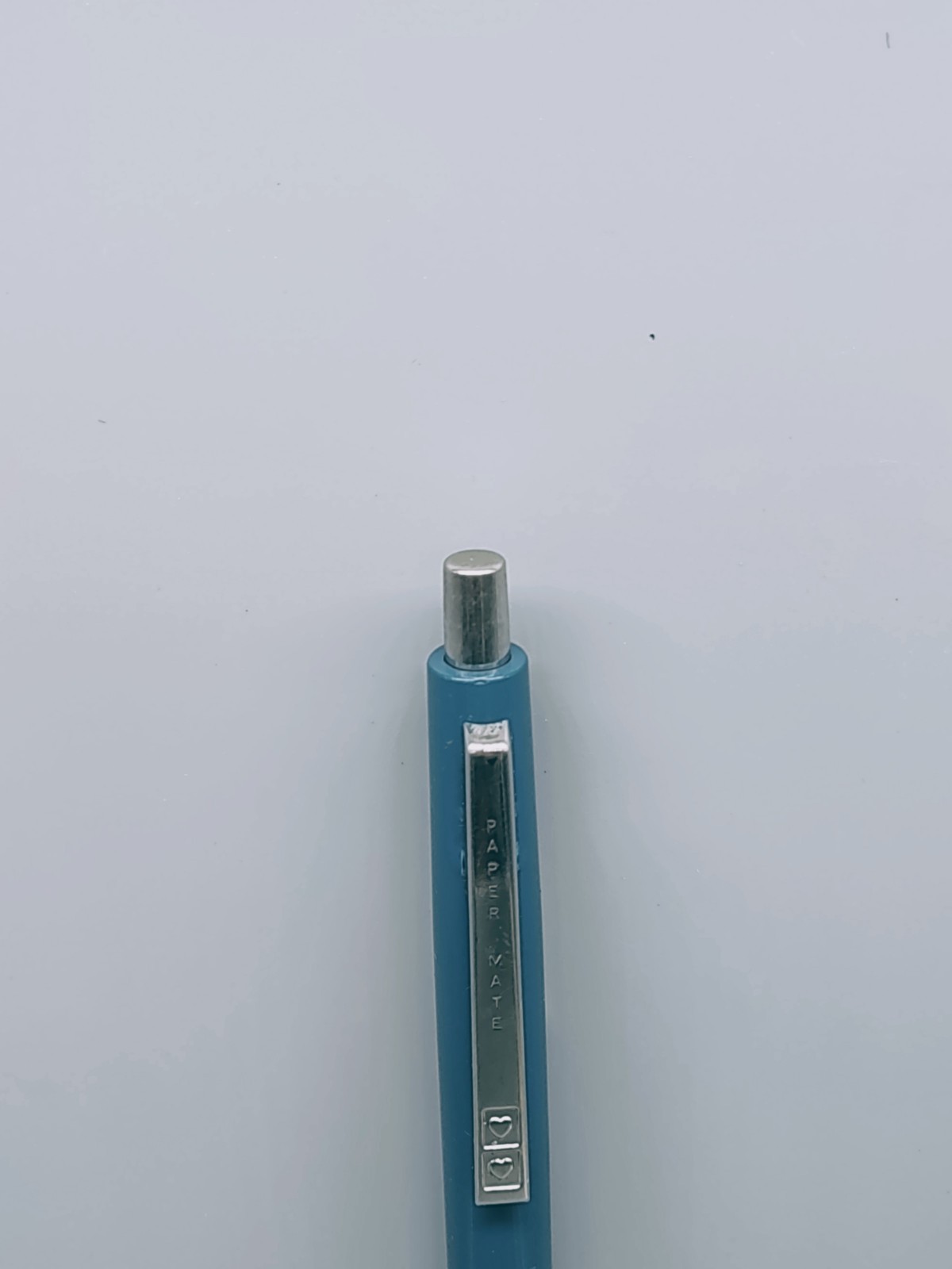 Paper Mate «Clear Grip» Contour Double Hearts Ballpoint Pen. Blue. Vintage